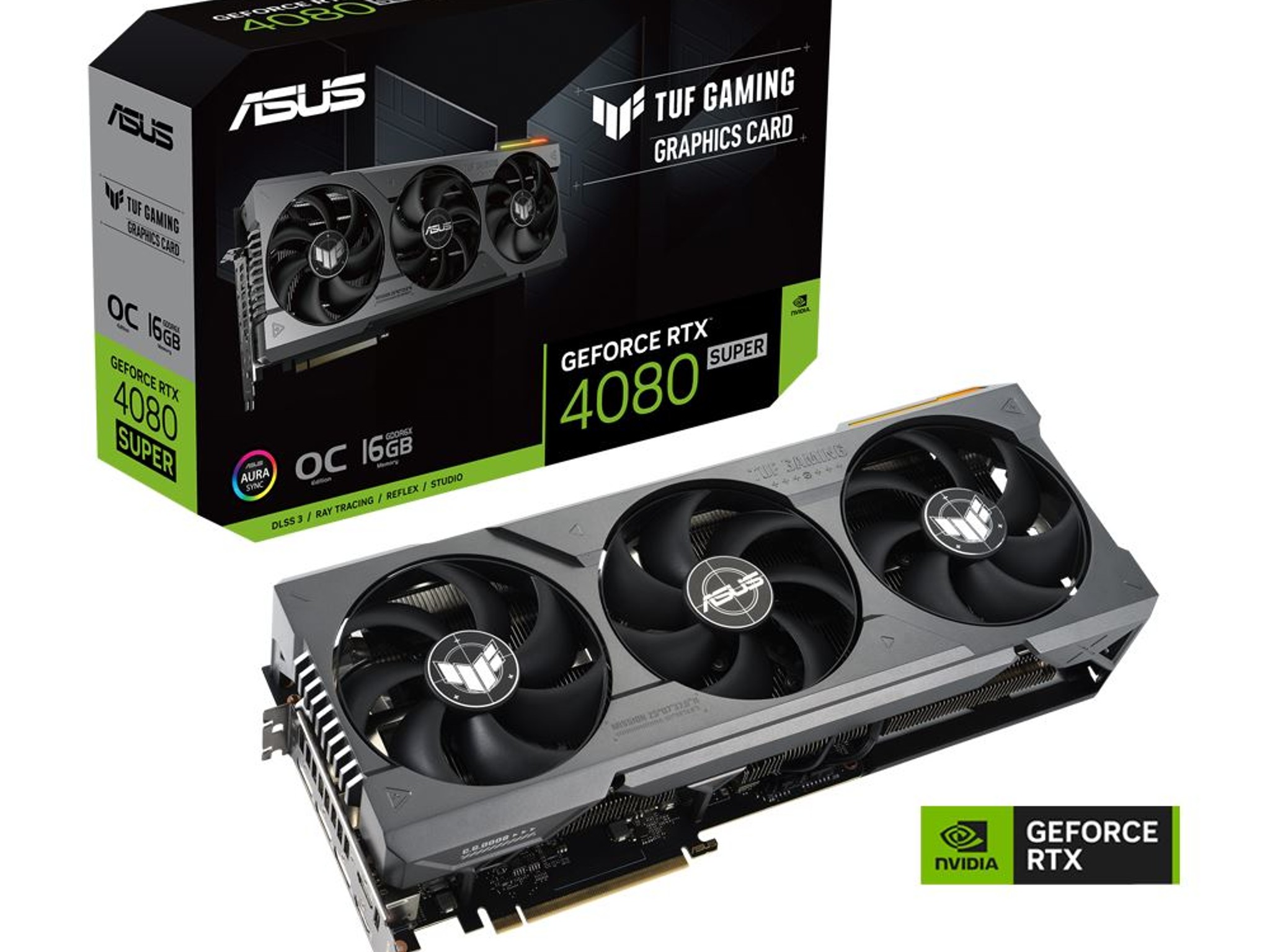 ASUS NVIDIA GeForce RTX 4080 Super TUF Gaming RGB Overclocked Triple Fan 16GB GDDR6X PCIe 4.0 Card