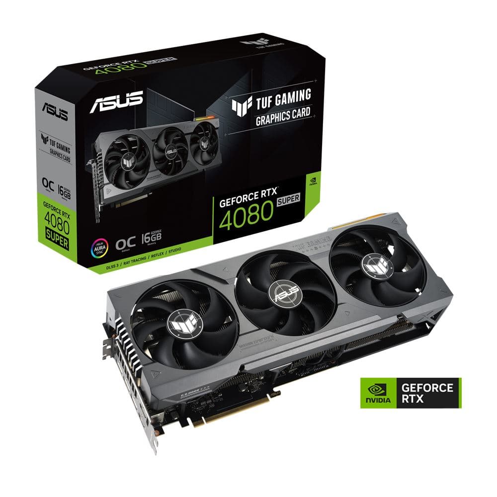 ASUS NVIDIA GeForce RTX 4080 Super TUF Gaming RGB Overclocked Triple Fan 16GB GDDR6X PCIe 4.0 Card