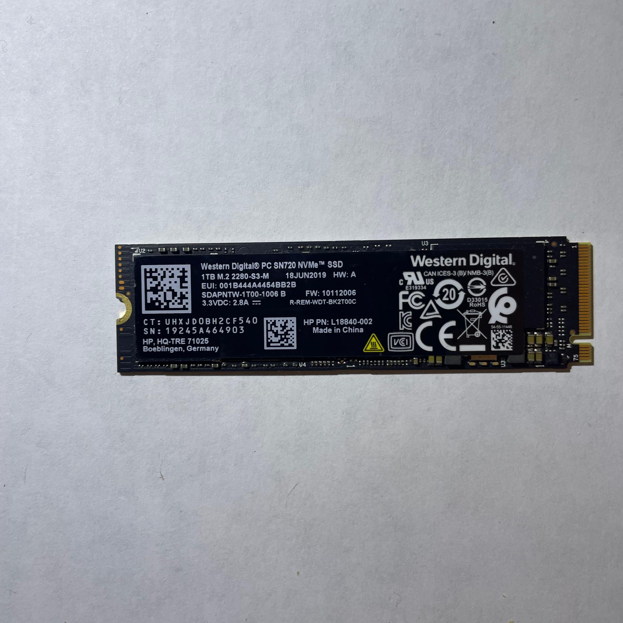 Western Digital M.2 1TB NVMe SSD SN720