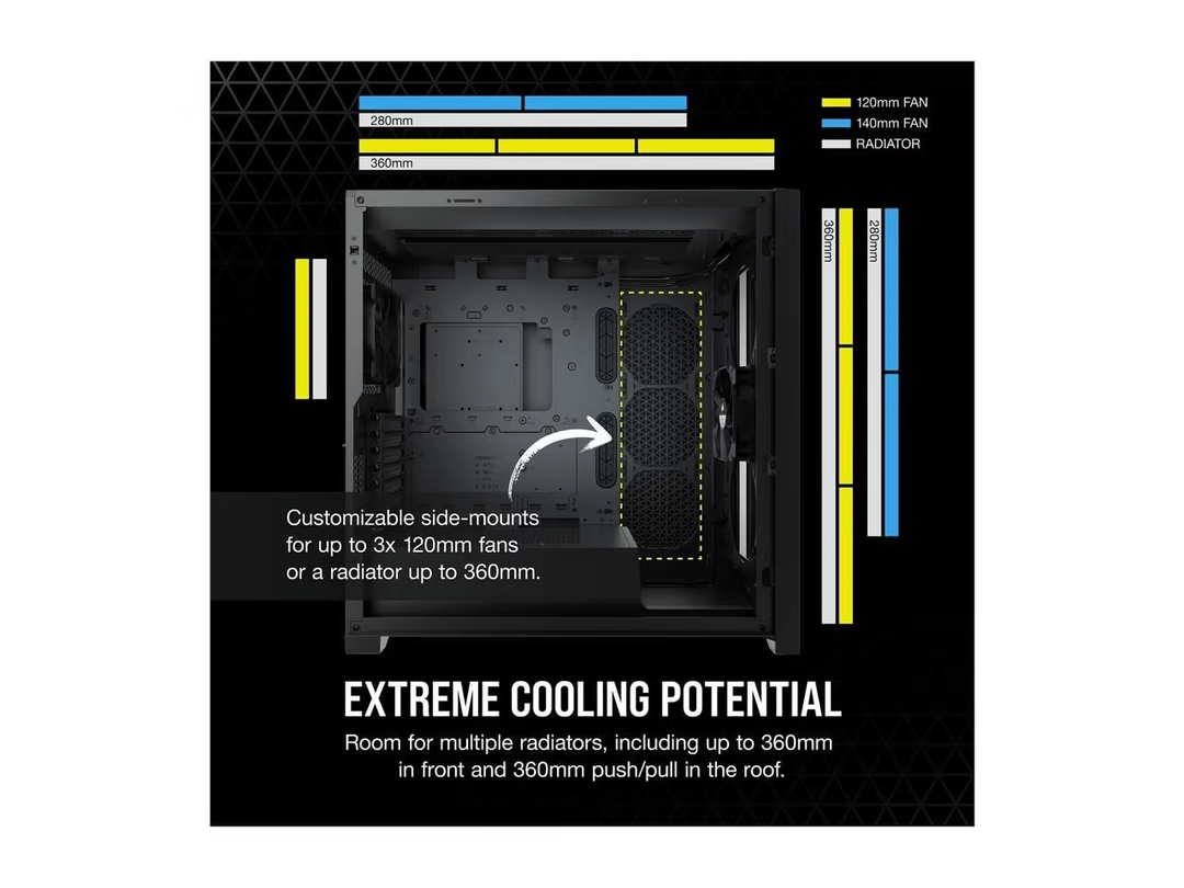 CORSAIR 5000D Tempered Glass Mid-Tower ATX PC Case, Black