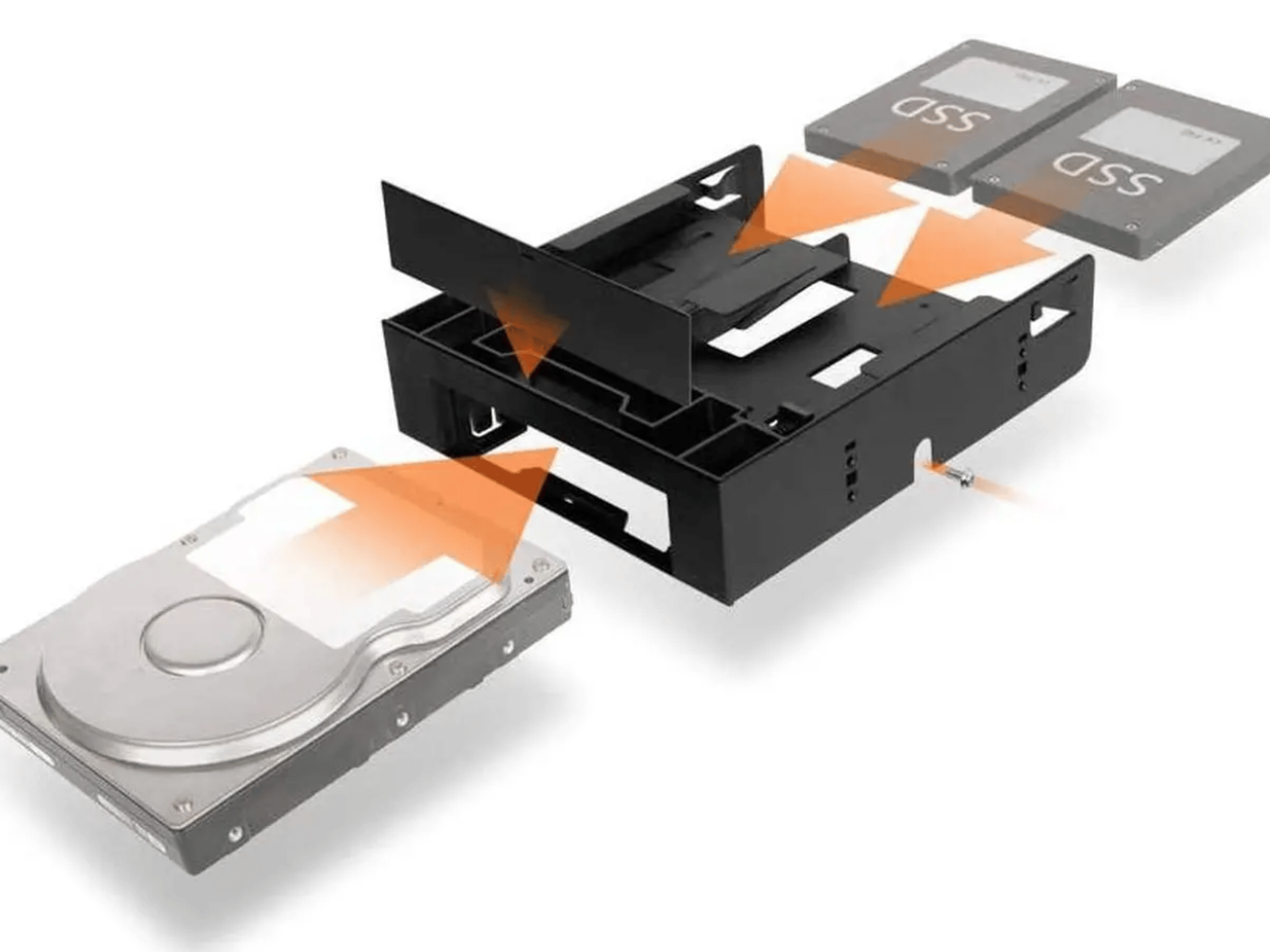 NEW ICY DOCK “FLEX-FIT TRIO” – 5.25” FRONT BAY CONVERTER ADAPTER BRACKET FOR 2.5” & 3.5” SSD/HDDs