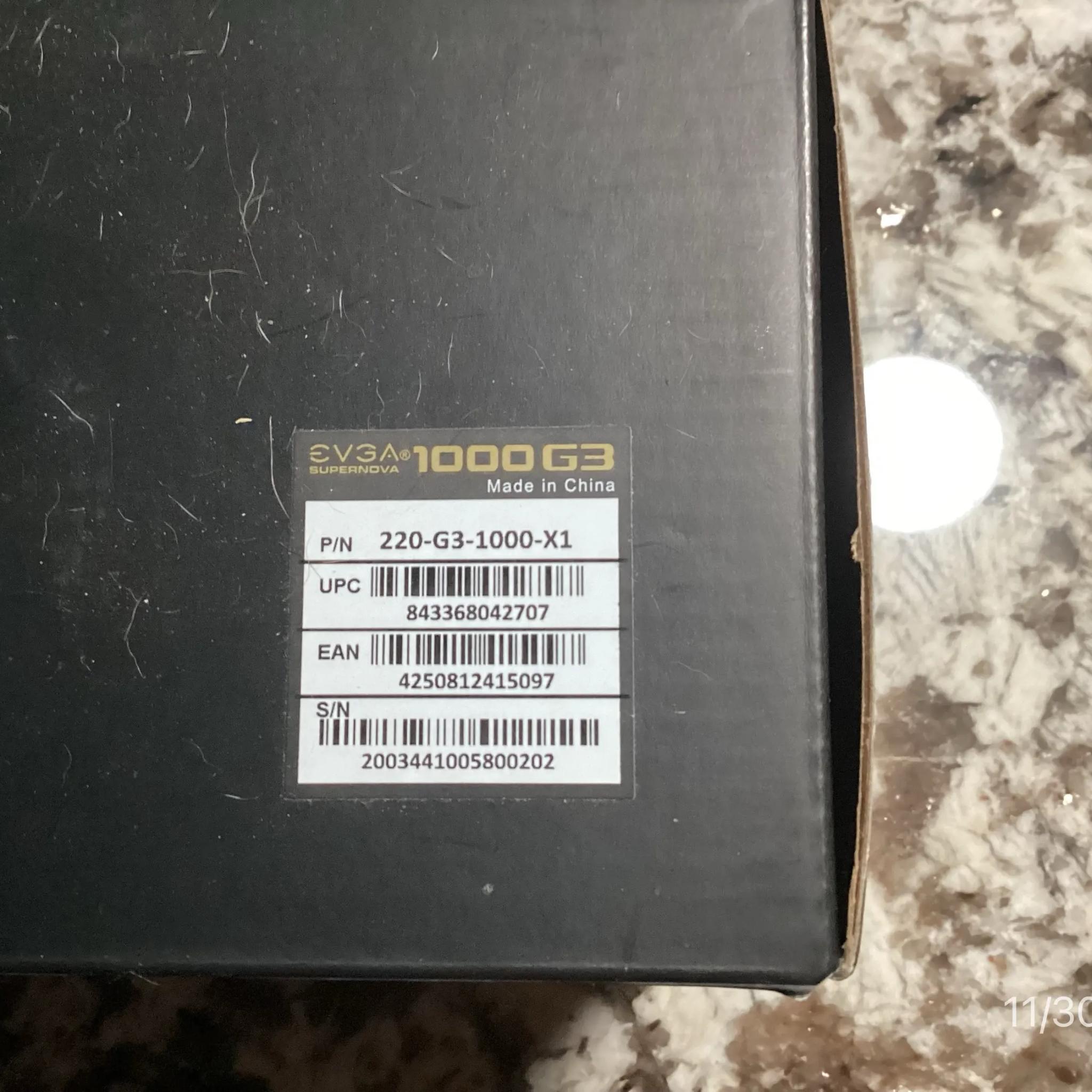 ++ NEW ++ EVGA SuperNOVA 1000 G3 80 Plus Gold 1000 watt Fully Modular Power Supply - Black