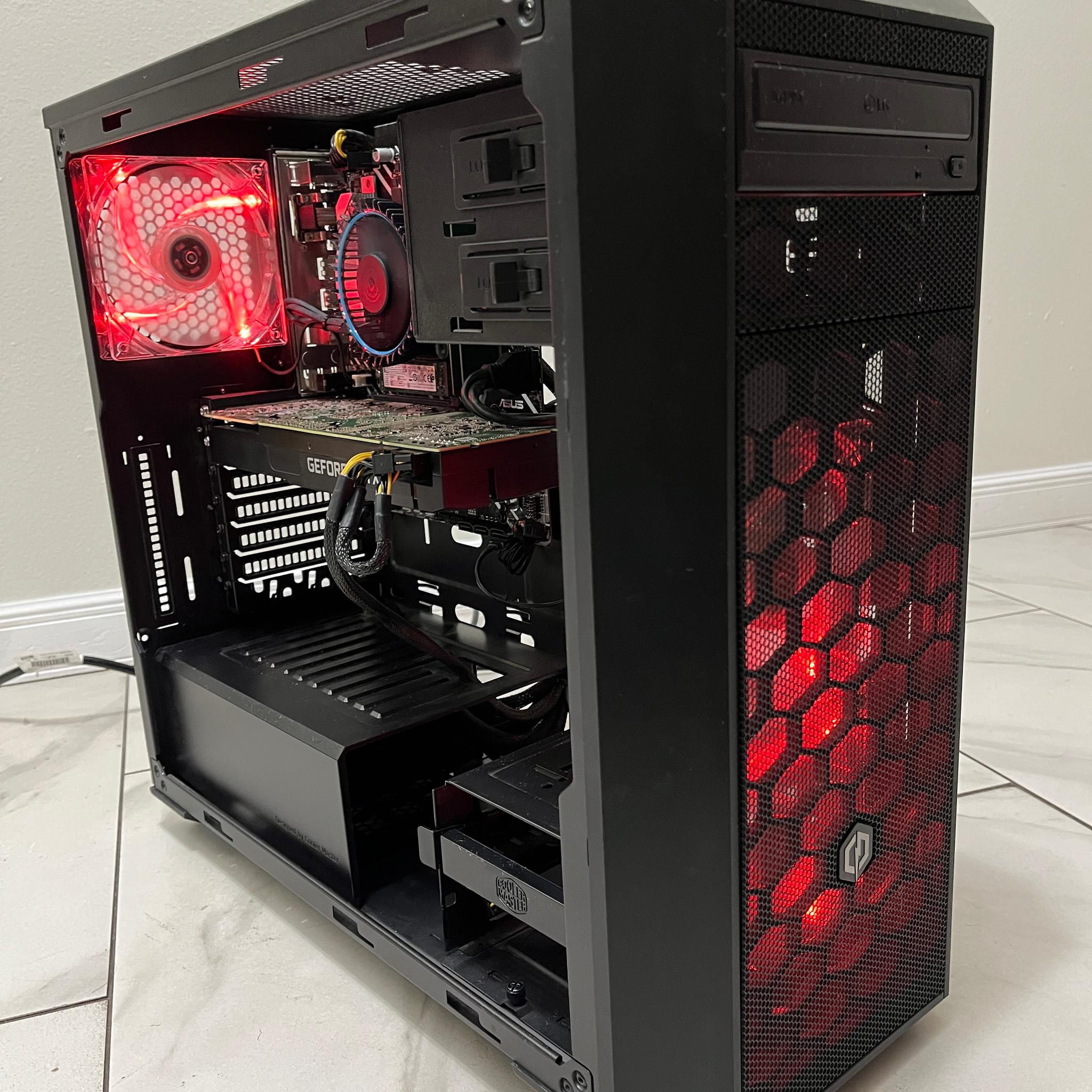 NVIDIA RTX 2080, Intel Core i3-12100, 16GB RAM, 512GB SSD - Gaming PC w/ Wi-Fi & BT *Missing R Panel