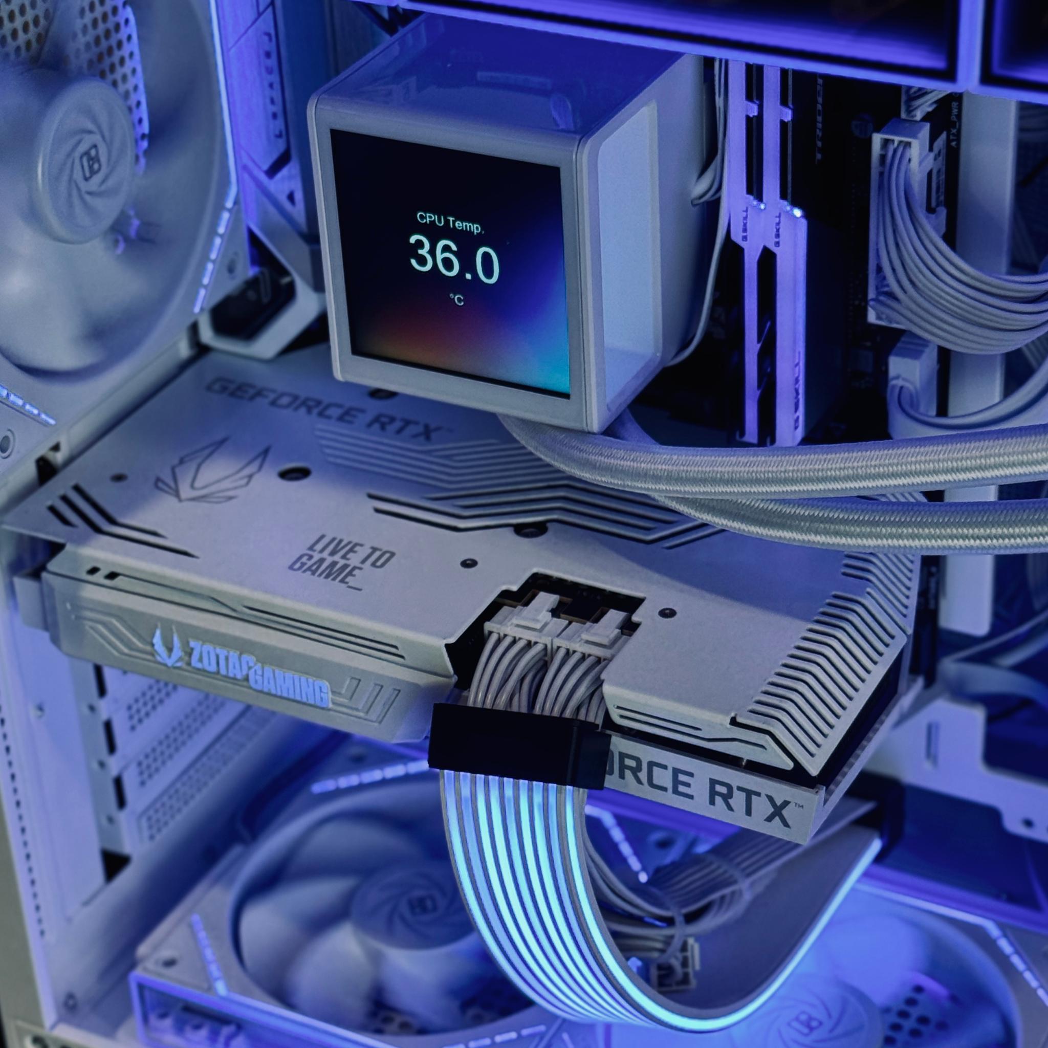 ❄️ White RTX 3070 Gaming PC | i7-12700F | 360mm LCD Liquid Cooling | 1TB NVMe