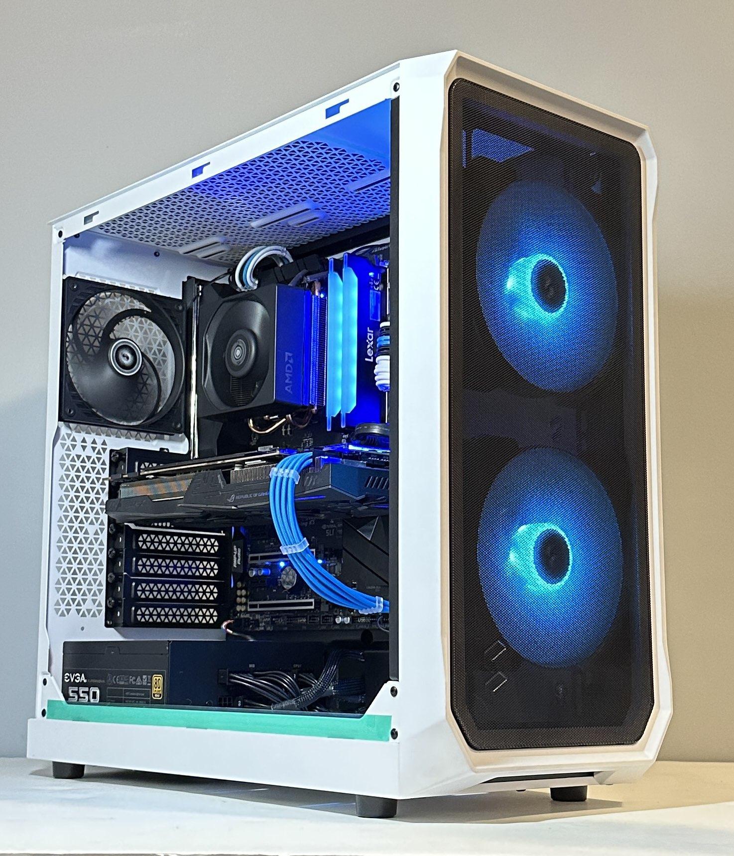 Ryzen 7 1700X/Nvidia GTX 1070 8GB Custom White RGB Gaming PC W/ Keyboard & Mouse