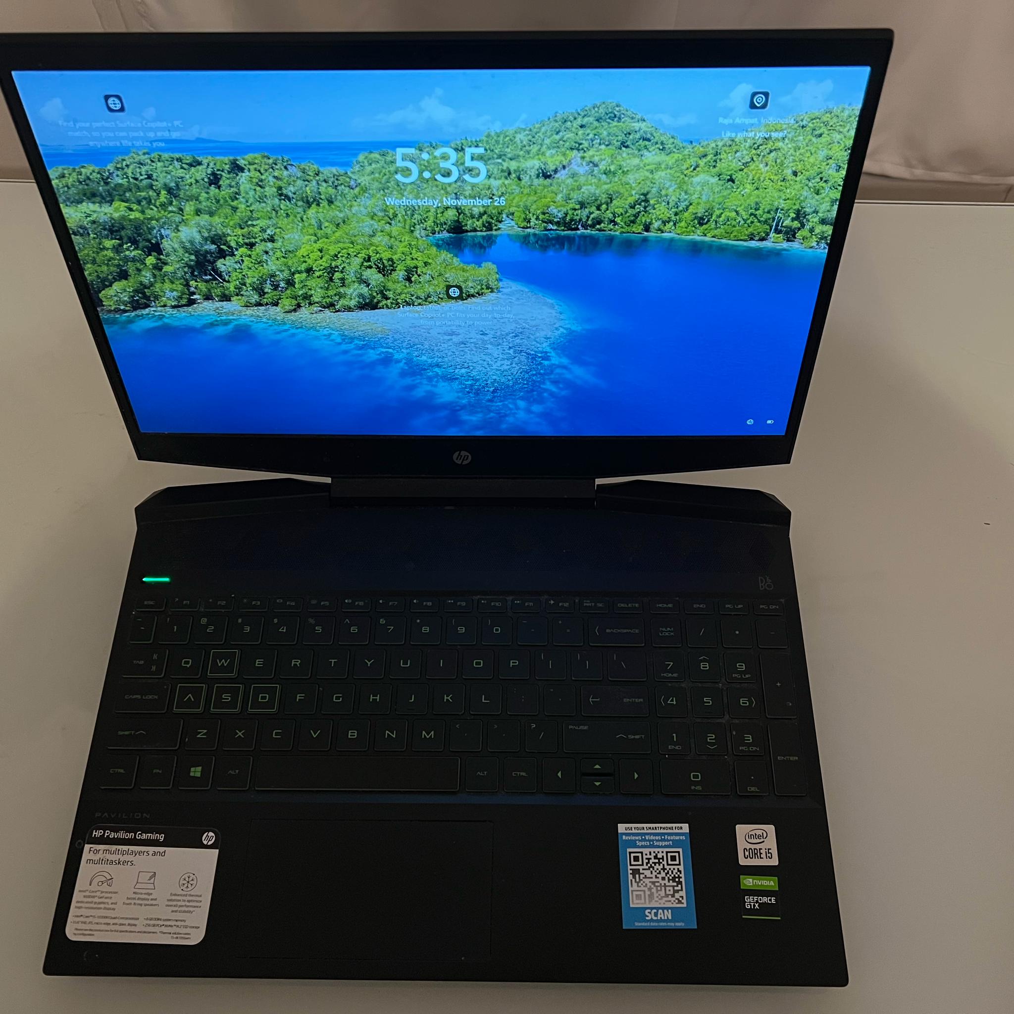 HP Pavilion Gaming Laptop | NVIDIA GTX 1650 | 16 GB RAM | 256 GB SSD | Intel i5