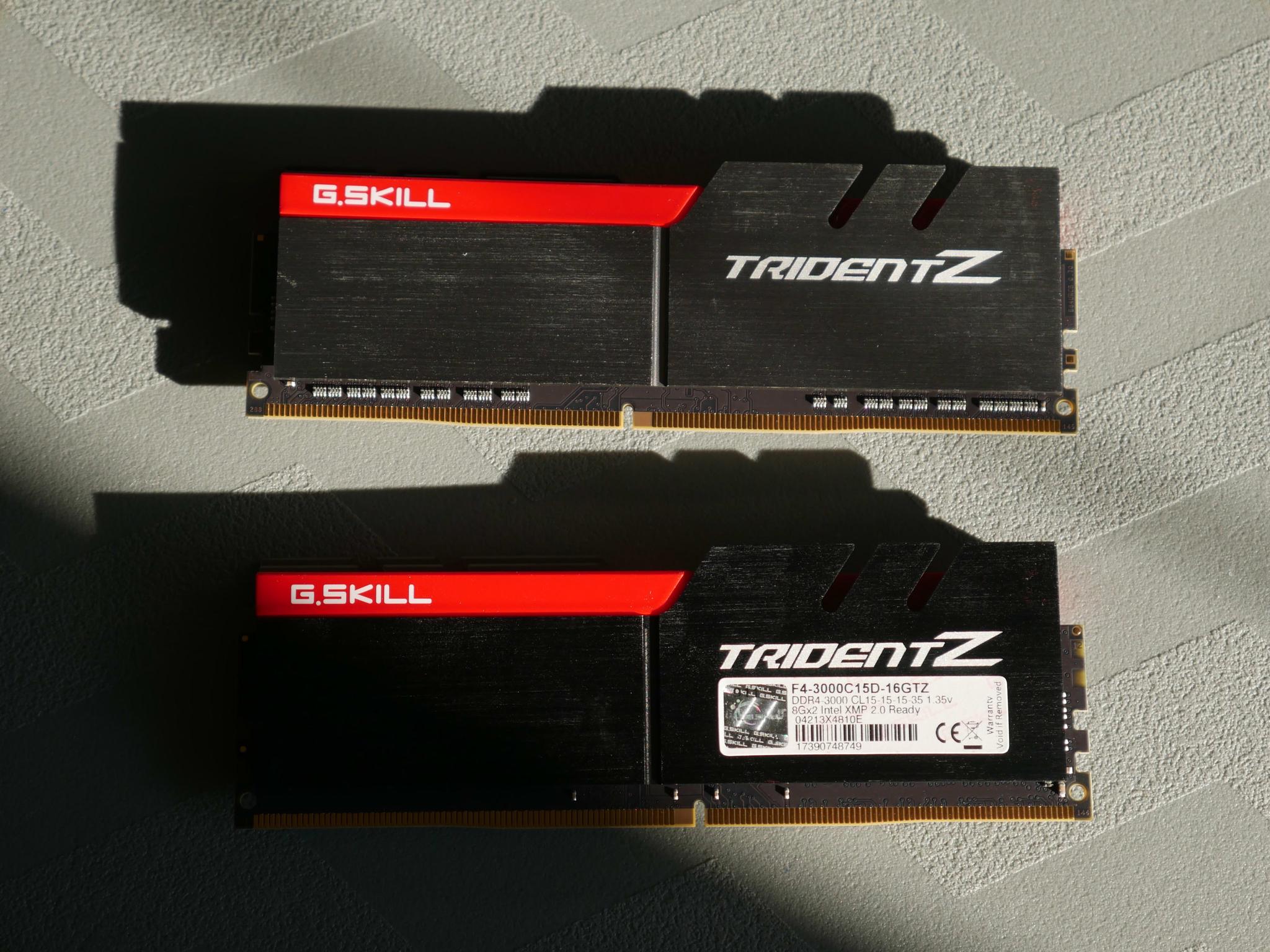 G.SKILL TridentZ Series 16GB (2 x 8GB) DDR4 3000 (PC4 24000) Desktop Memory Model F4-3000C15D-16GTZ