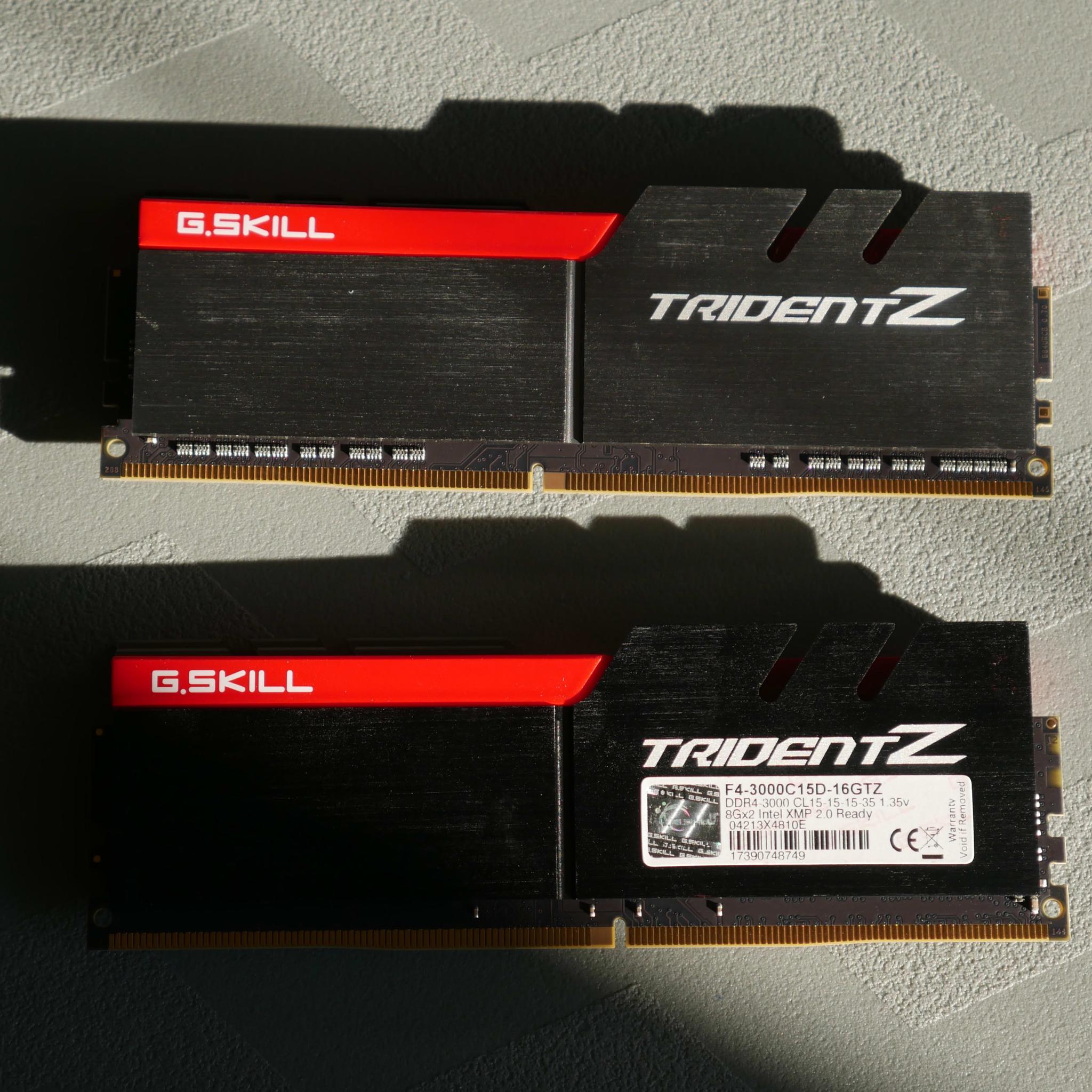 G.SKILL TridentZ Series 16GB (2 x 8GB) DDR4 3000 (PC4 24000) Desktop Memory Model F4-3000C15D-16GTZ