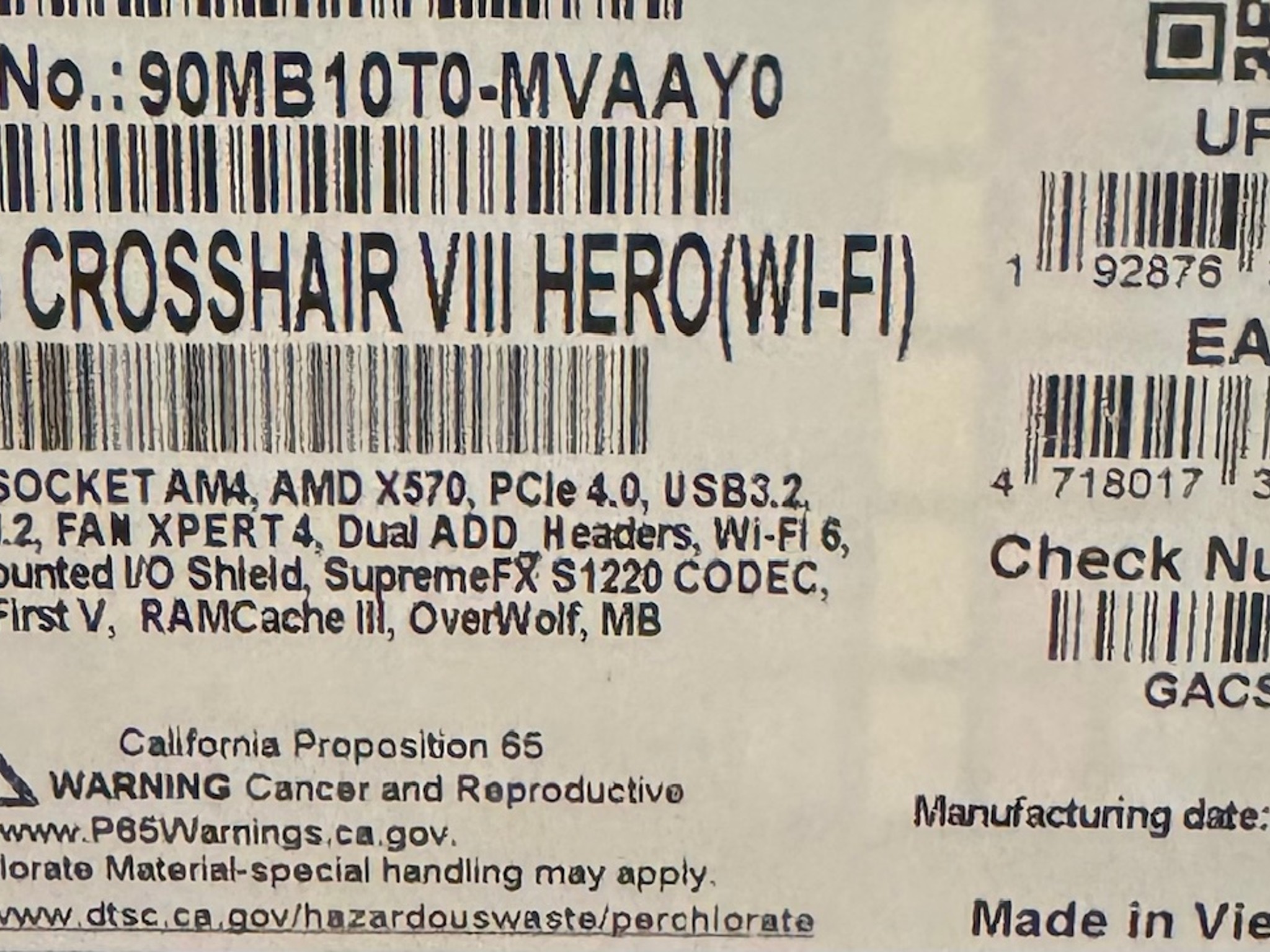 ASUS ROG X570 Crosshair VIII Hero (Wi-Fi)