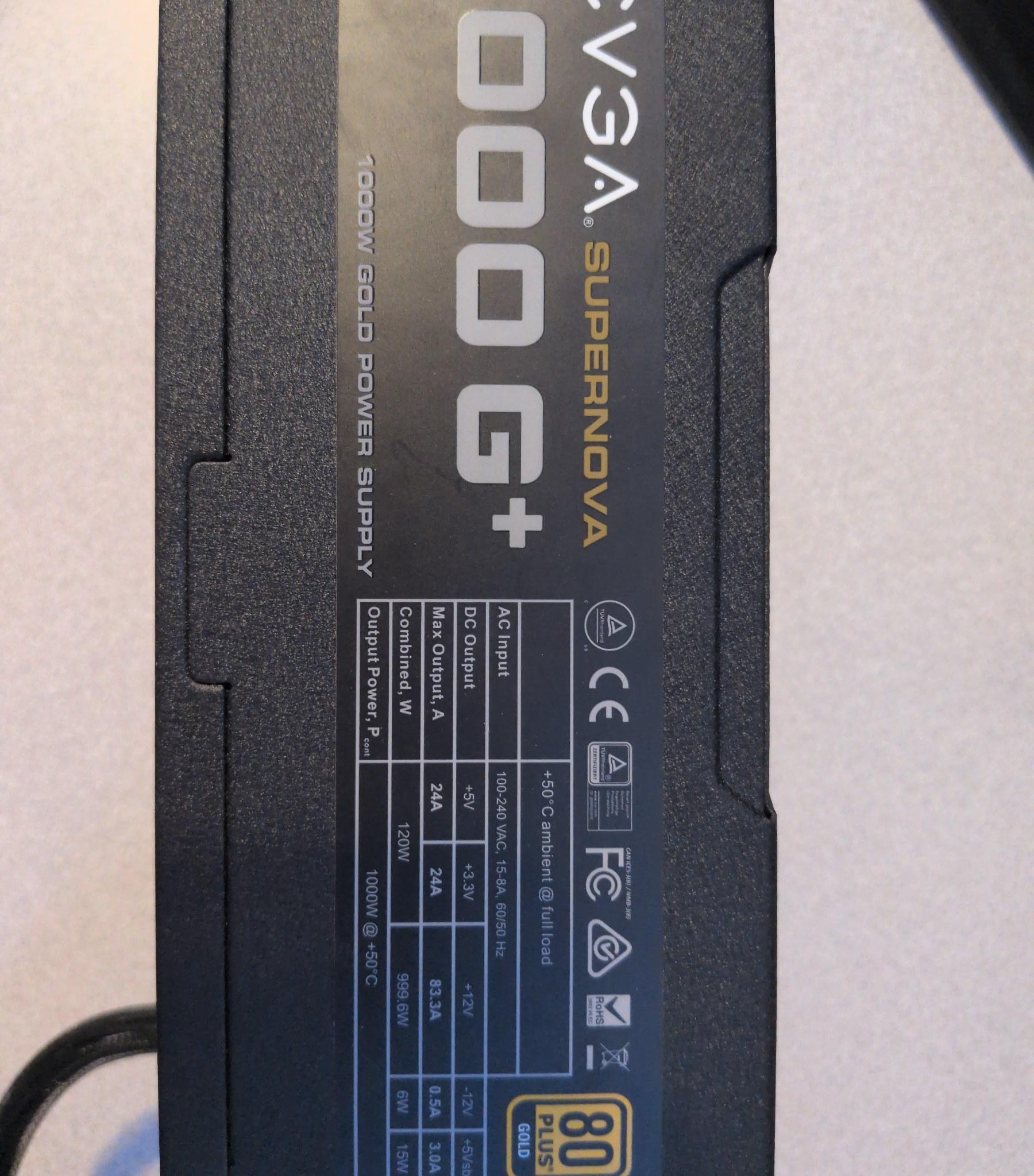 EVGA SuperNOVA 1000 G+ 1000W Gold Modular PSU Box Cables
