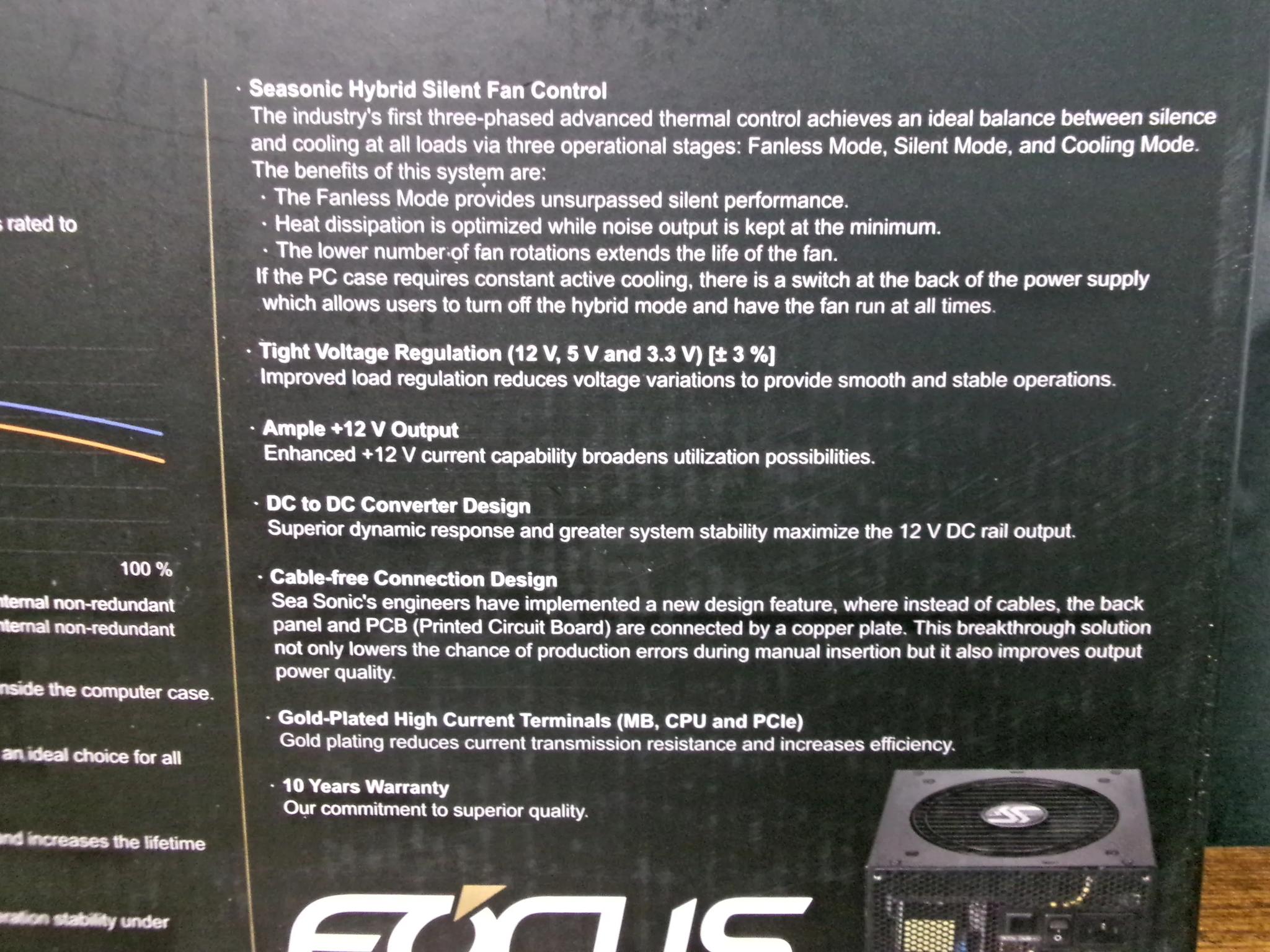 SeaSonic Focus GX-1000W Gold PSU
