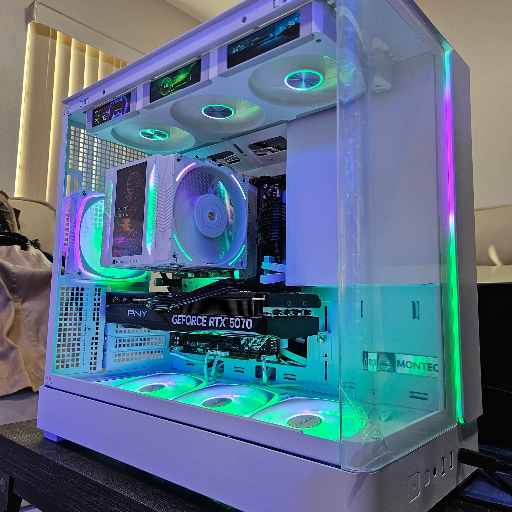 RTX 5070 Gaming PC • Ryzen 7 9700X • 1TB M.2 • Jonsbo ZC-360 • 32GB DDR5 • Clean White