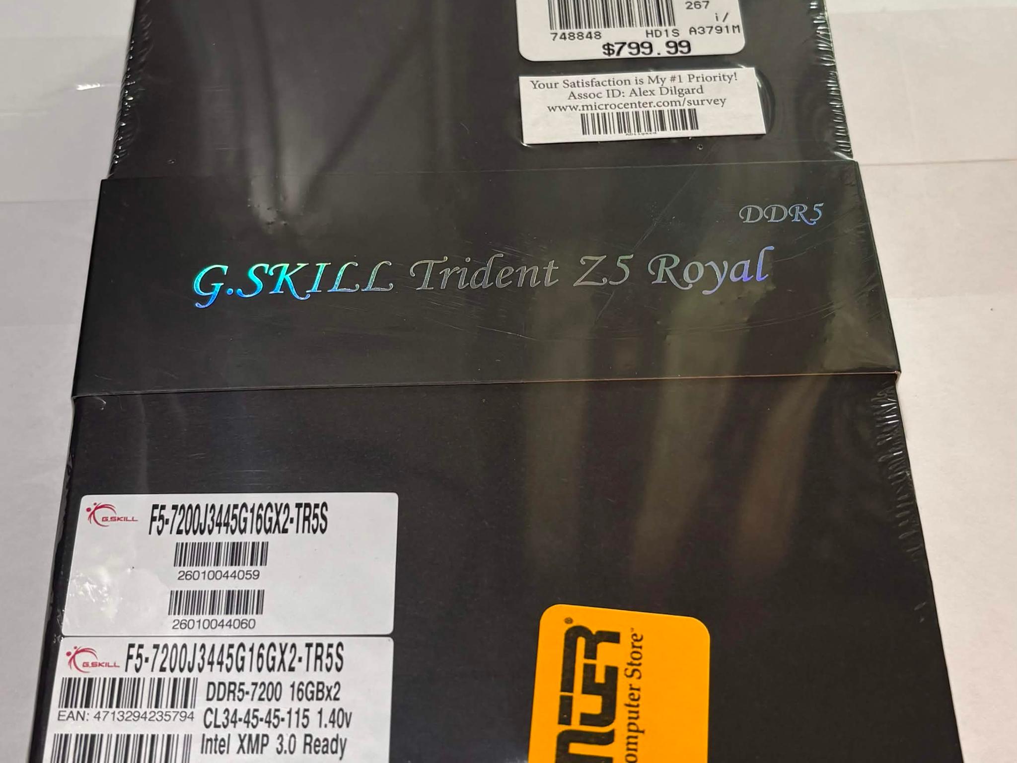 G.SKILL Trident Z5 Royal DDR5 32GB (2x16GB) 7200MHz CL34 RGB RAM
