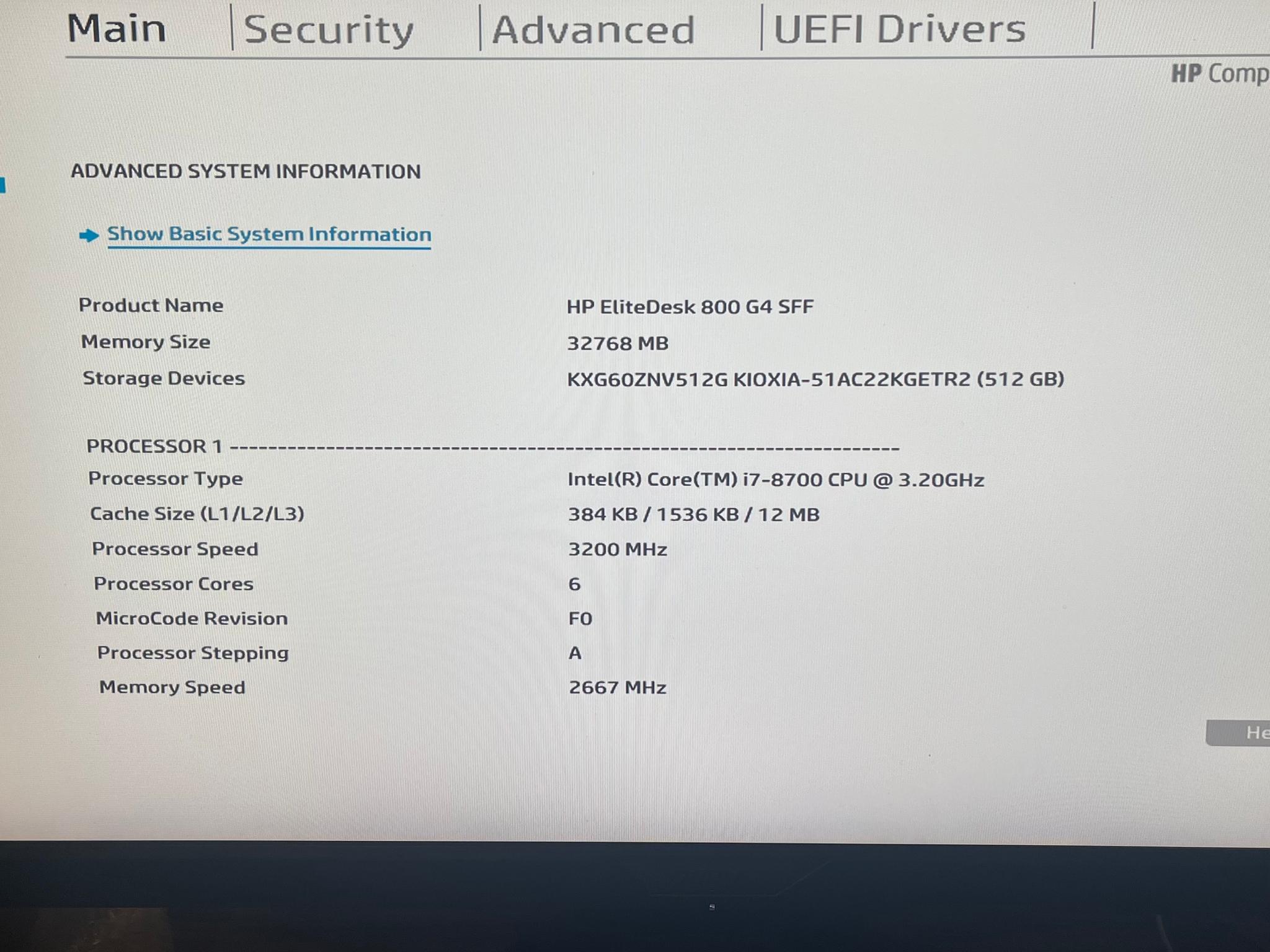 HP EliteDesk 800 G4 | i7-8700, 32GB, 512GB