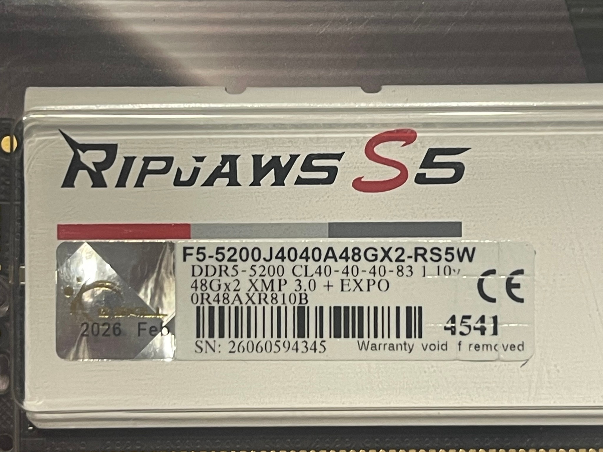 G.Skill Ripjaws S5 96GB DDR5 5200MHz