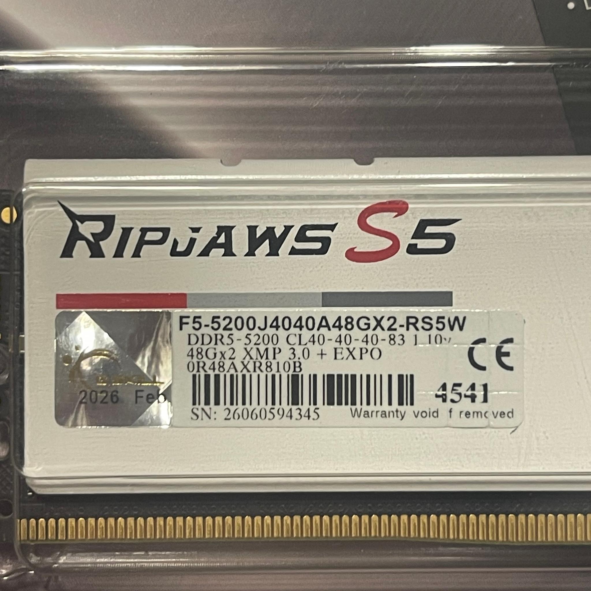 G.Skill Ripjaws S5 96GB DDR5 5200MHz
