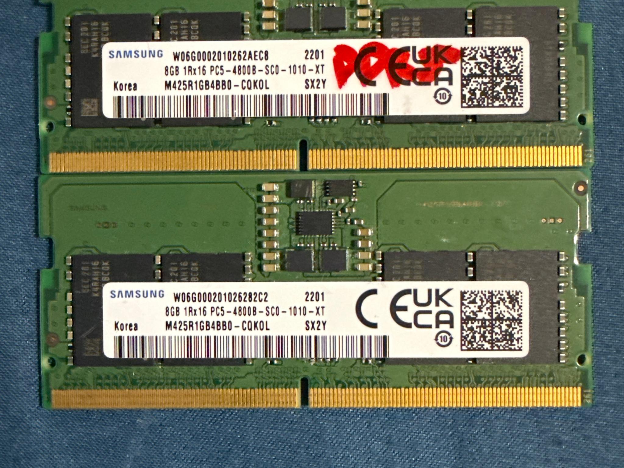 Samsung ddr5 8gb 4800mhz laptop ram