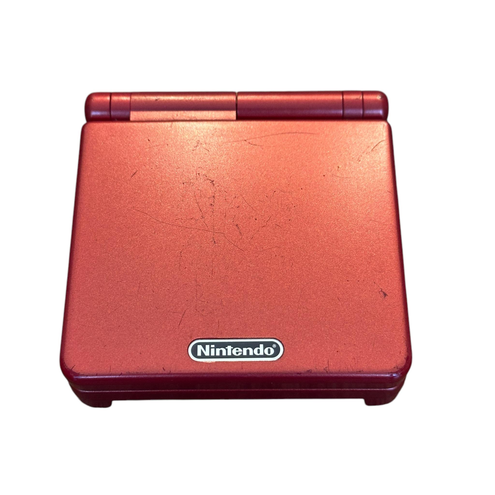 Nintendo Game Boy Advance SP Handheld Game Console AGS-001 Flame Red With Charger