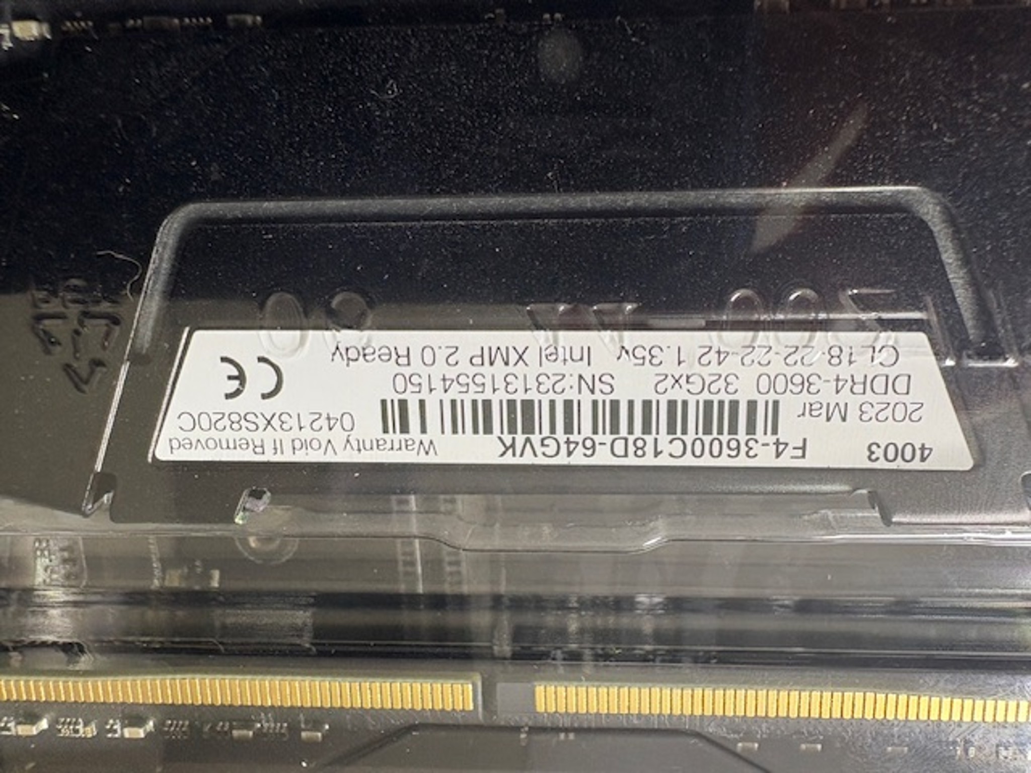 G.Skill Ripjaws V Series DDR4 3600Mhz 64GB (2X32)