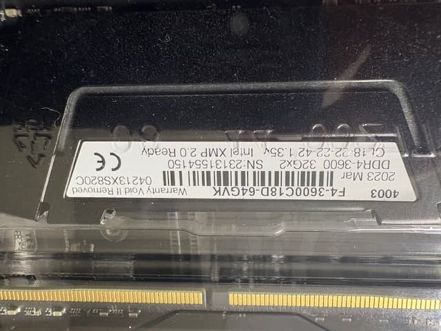 G.Skill Ripjaws V Series DDR4 3600Mhz 64GB (2X32)