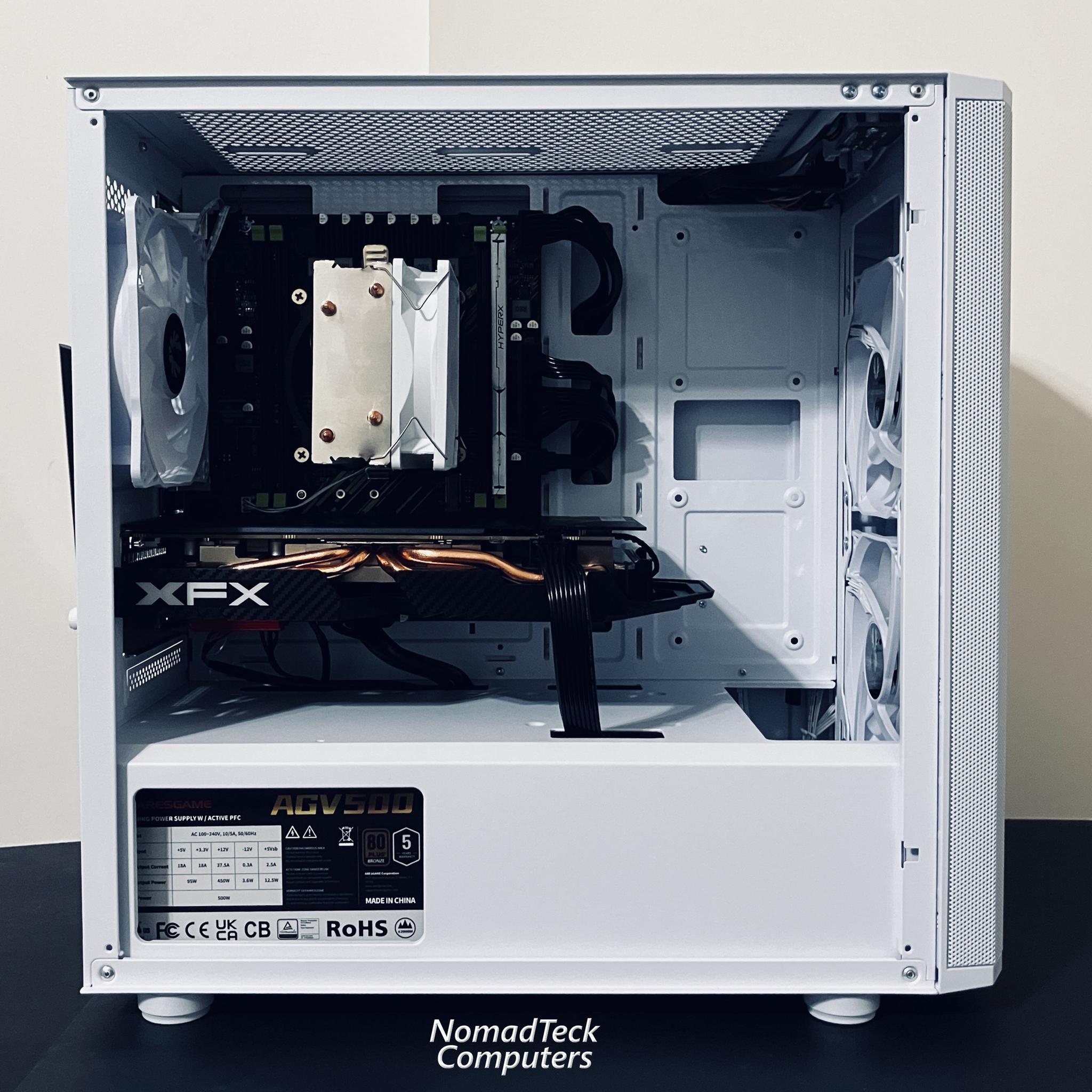 ⚡Budget White Gaming PC - Intel Xeon 8-cores ● 16GB RAM ● 512GB SSD ● AMD RX 580 8GB
