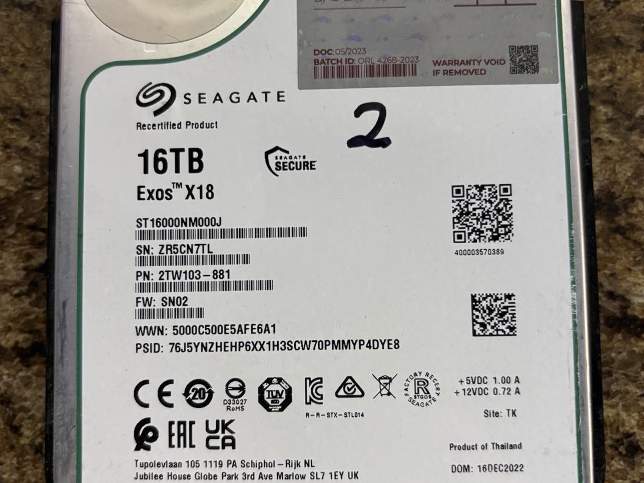For Sale: 4 Arsenal 16TB Internal SATA Hard Drives