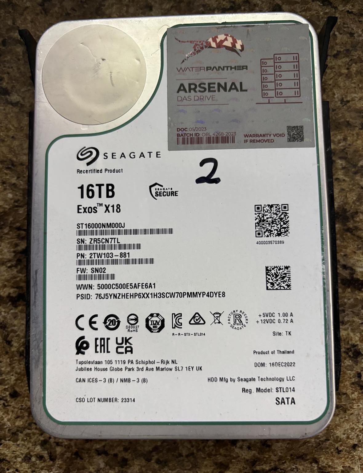 For Sale: 4 Arsenal 16TB Internal SATA Hard Drives