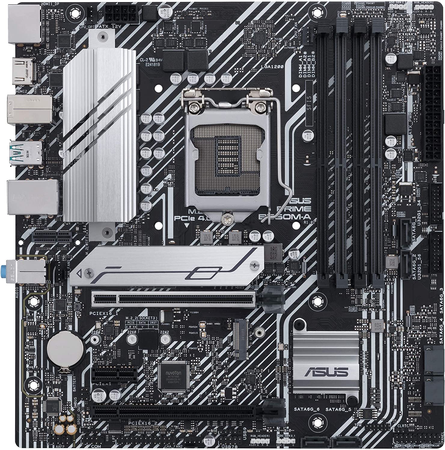 ASUS PRIME B560M-A Intel B560 LGA 1200 microATX DDR4 Desktop Motherboard