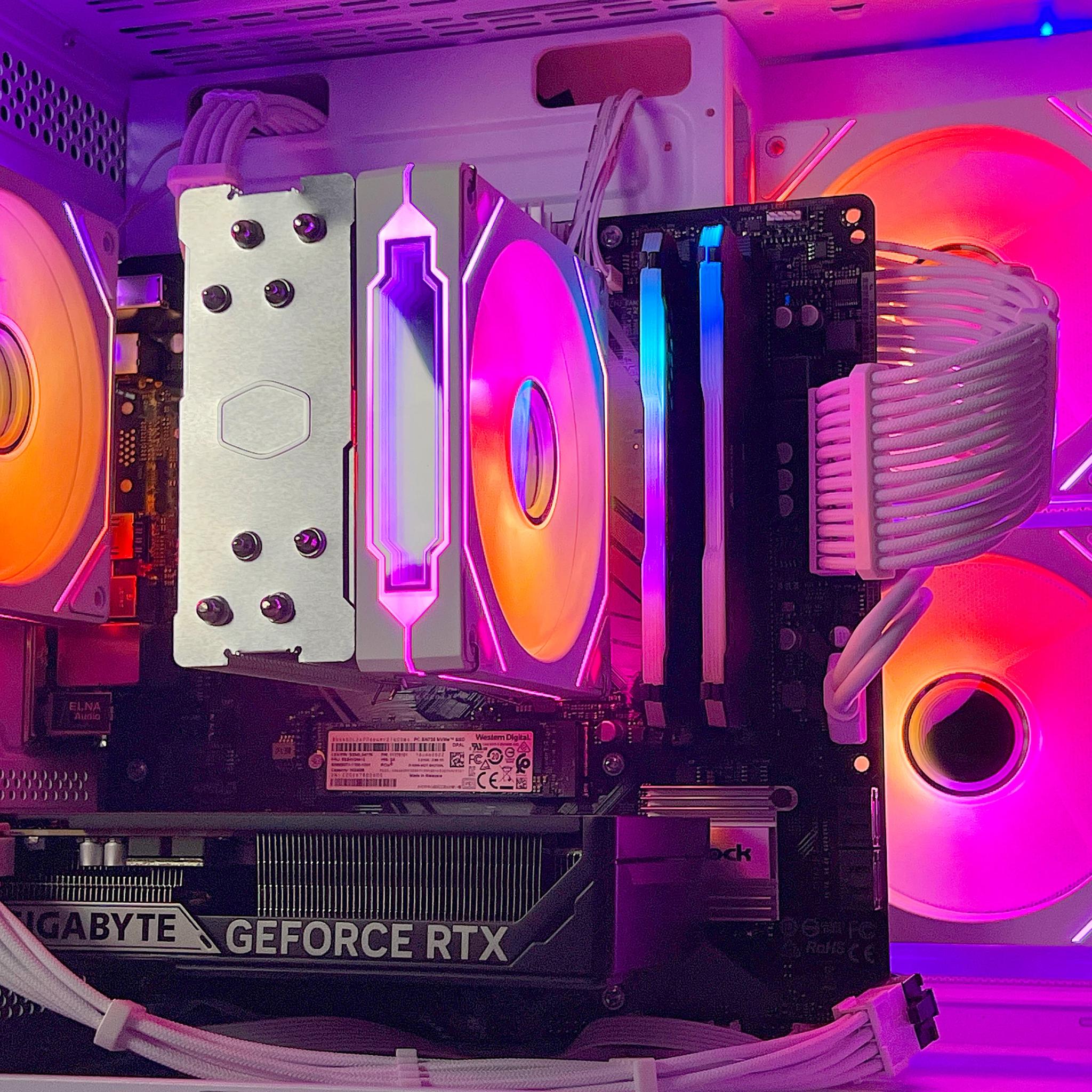 🔥 White Infinity Gaming PC - RTX 5060, Ryzen 7 2700x, 32gb, 1tb NVME