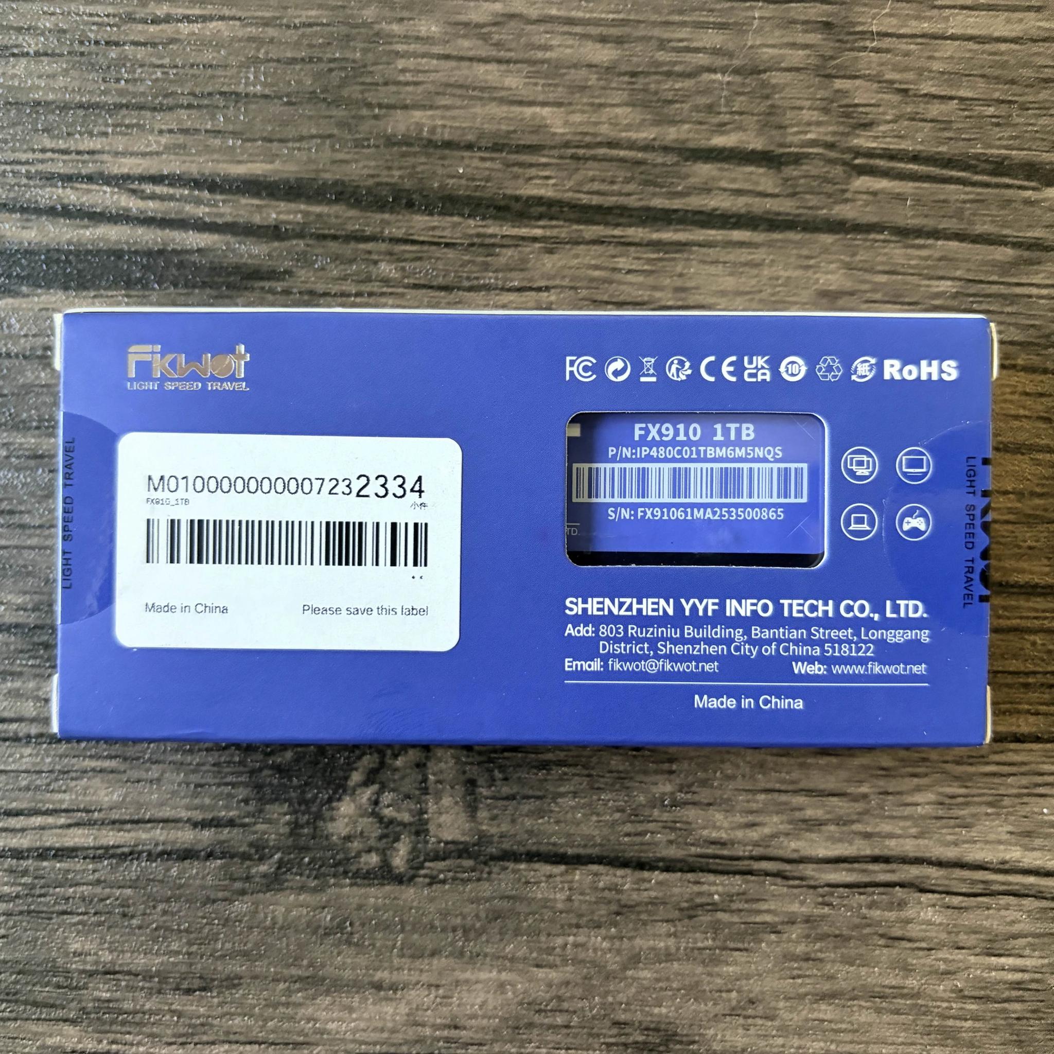 Fikwot FX910 1TB Gen 4x4 NVMe M.2 ssd (with heatsink)