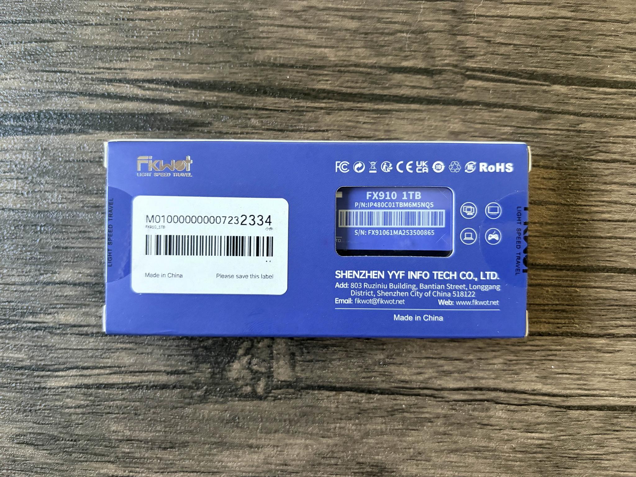 Fikwot FX910 1TB Gen 4x4 NVMe M.2 ssd (with heatsink)
