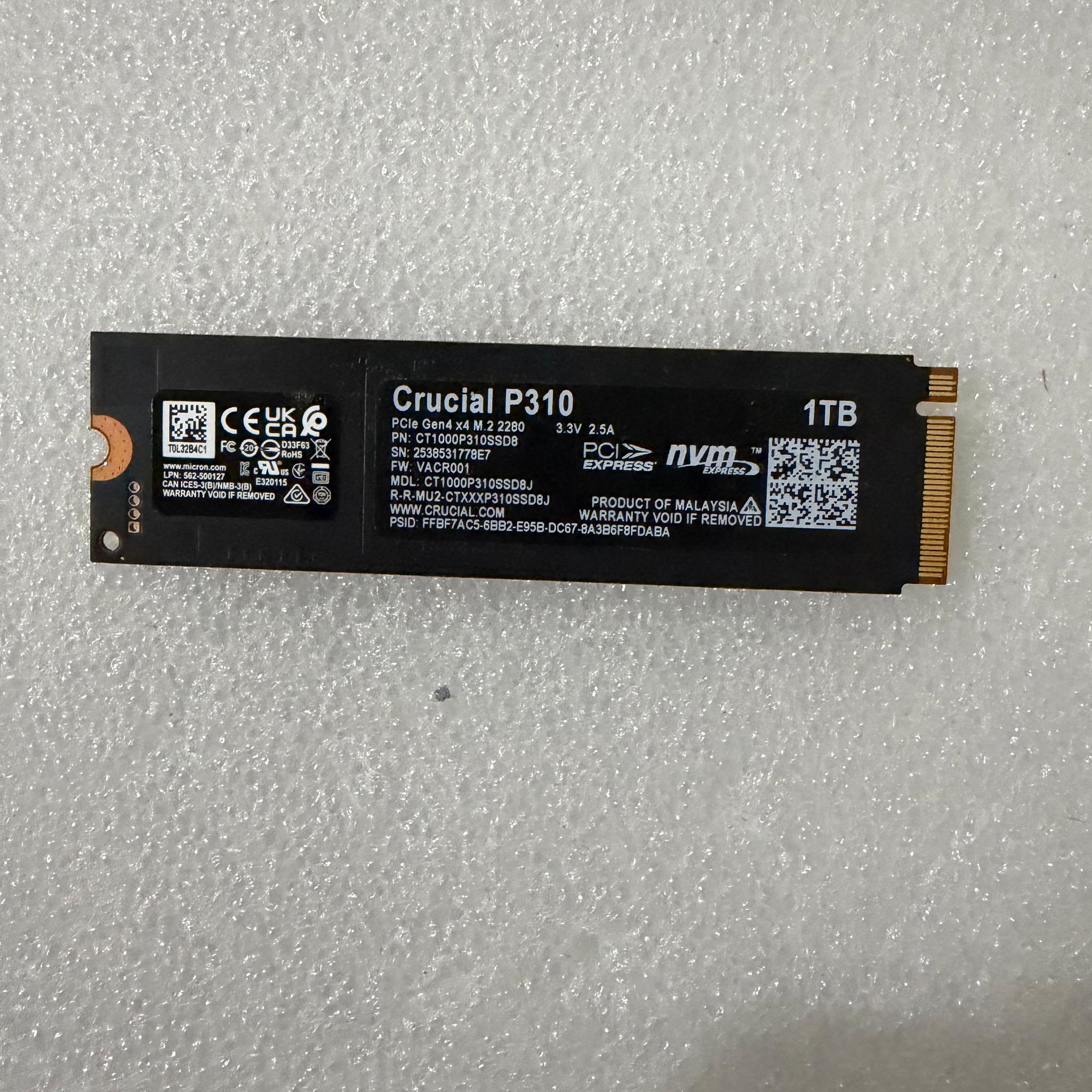 Crucial P310 1TB Gen4 m.2 NVMe SSD Free Shipping