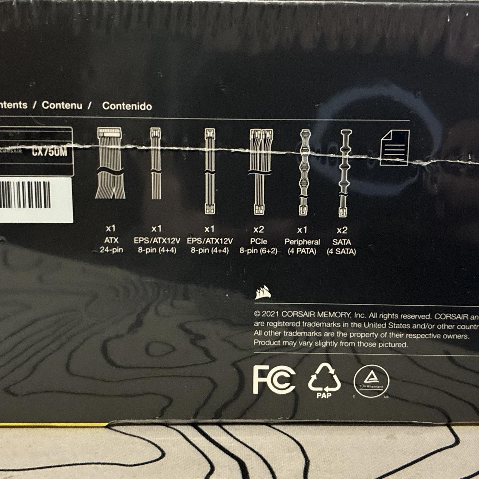 CORSAIR 750W CX750M ATX 80+ BRONZE Certified Semi-Modular Power Supply PSU
