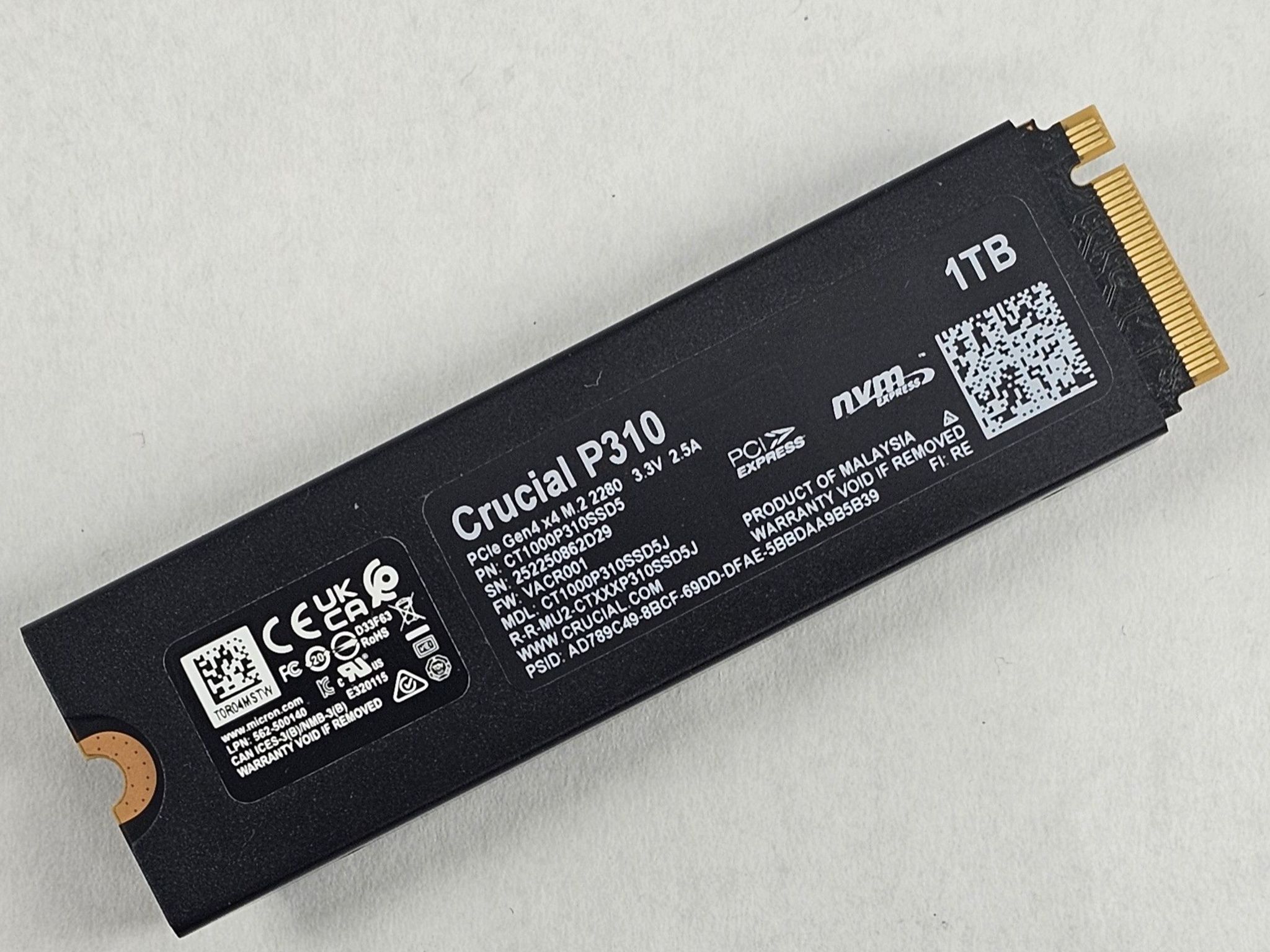 1TB NVMe M.2 SSD Crucial P310 Gen4