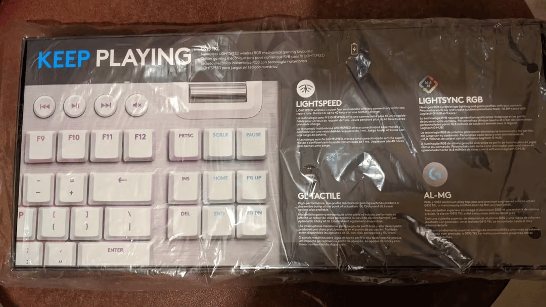 BNIB Logitech G915 TKL Wireless Gaming Keyboard, GL Tactile Switches, White