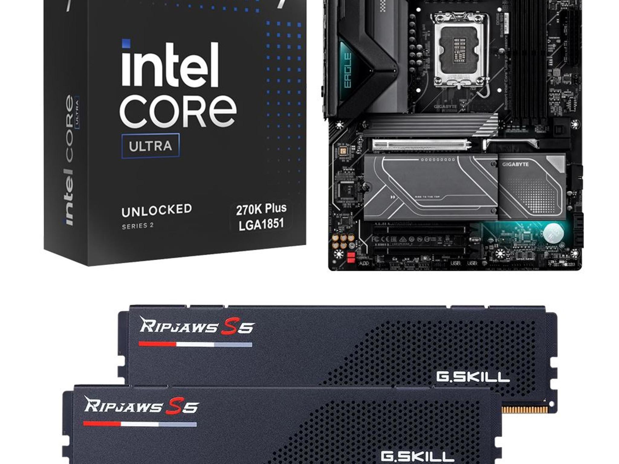 CPU + Motherboard + RAM Combo: 270k Plus + Gigabyte Z890 Eagle Plus + 32GB G. Skill Ripjaws S5 DDR5