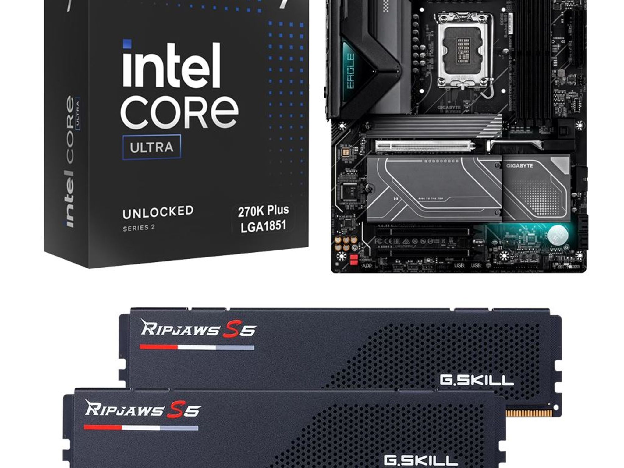 CPU + Motherboard + RAM Combo: 270k Plus + Gigabyte Z890 Eagle Plus + 32GB G. Skill Ripjaws S5 DDR5