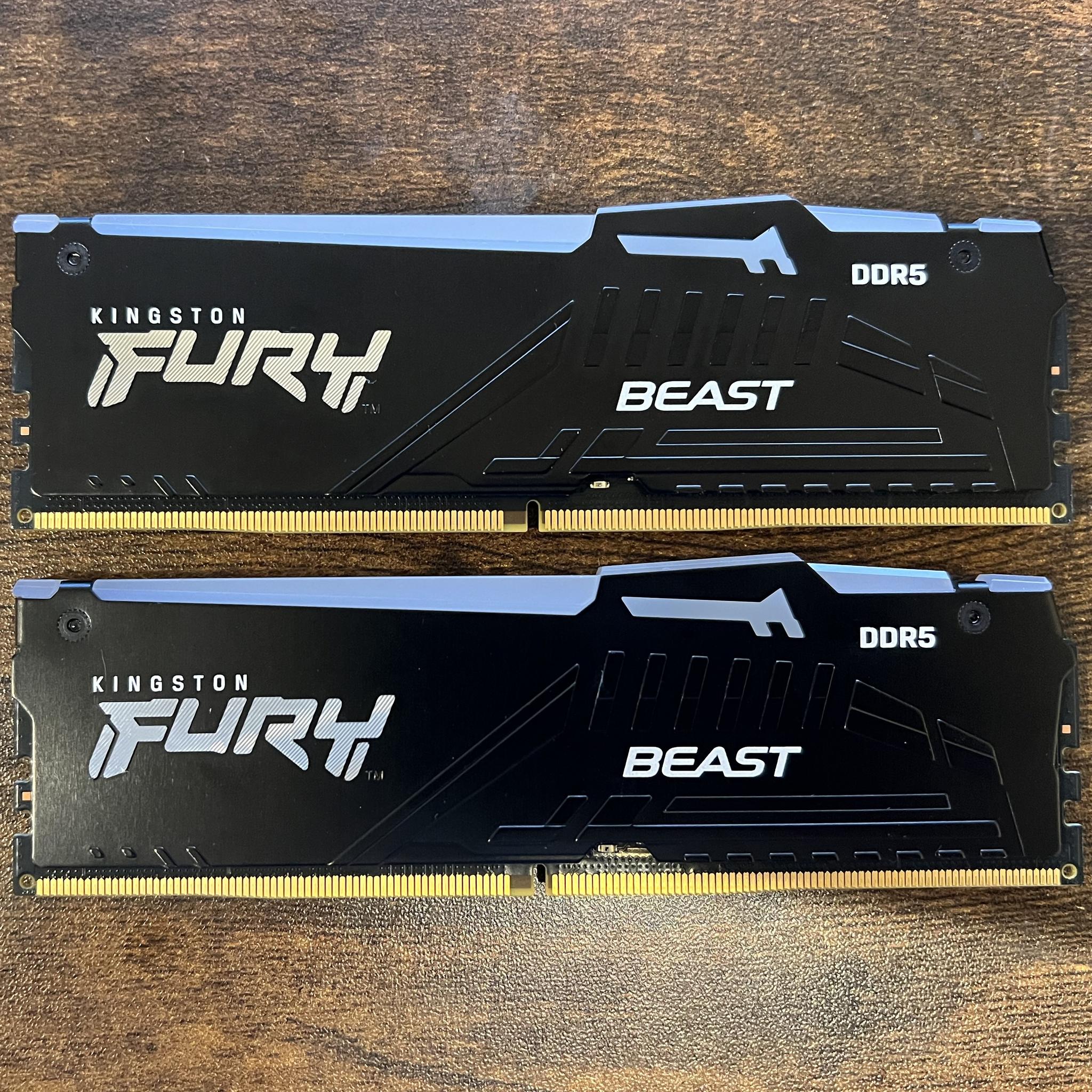 32GB DDR5-5200MHz CL40 RGB Kingston FURY Beast RAM Memory