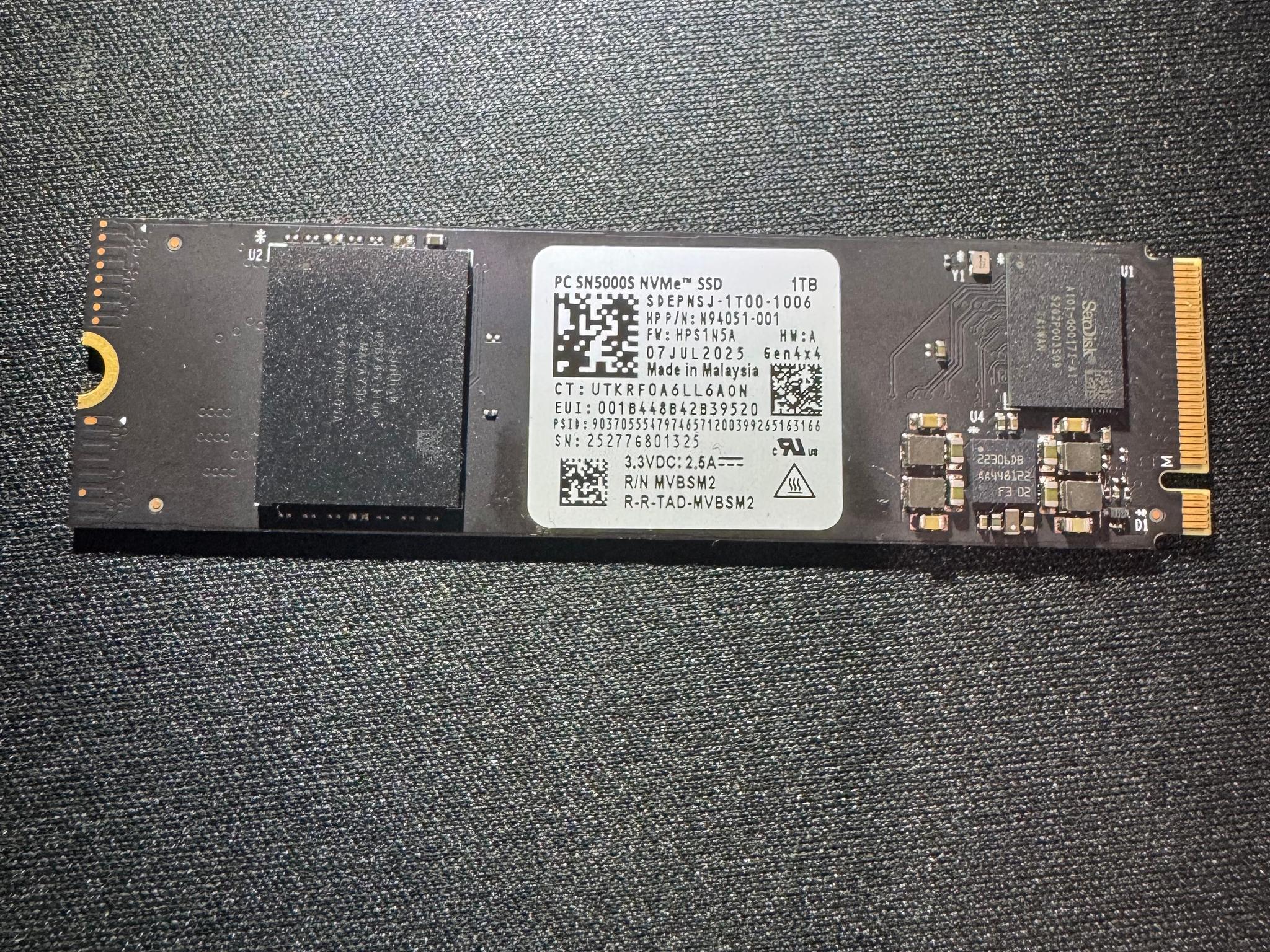 SanDisk PC SN5000S 1TB NVMe SSD