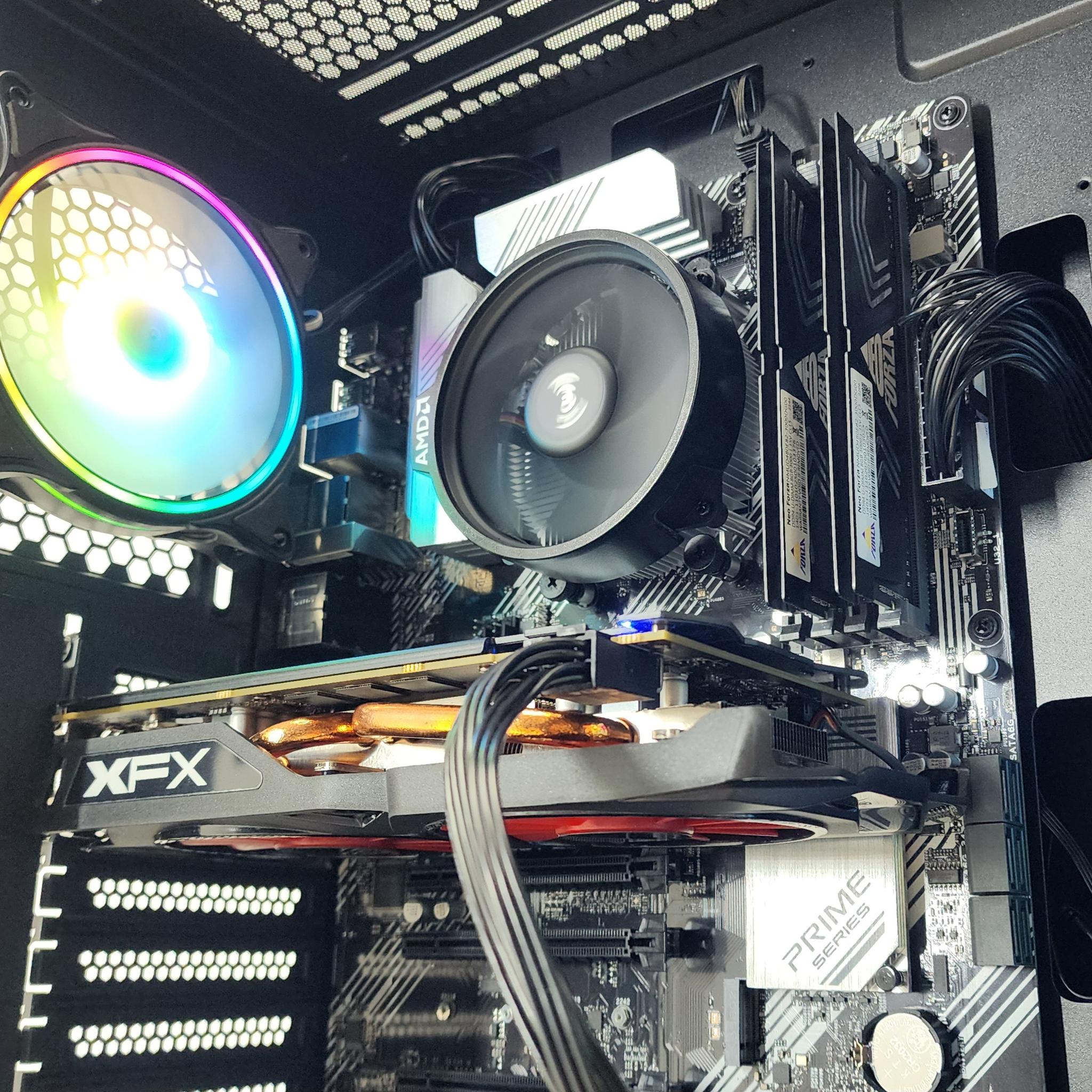 Gaming PC Ryzen 5 5600X 16GB RAM 256GB SSD RX 580 8GB Windows 11 Computer