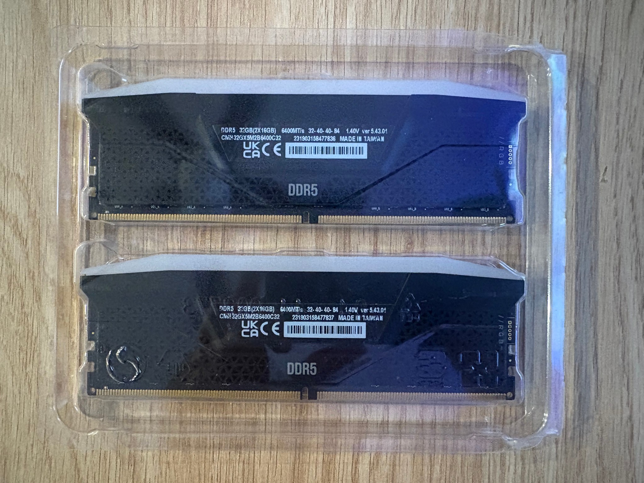 Corsair Vengeance 32GB Desktop Memory Module 6400MHz PC5-51200 DDR5 C32 DIMM