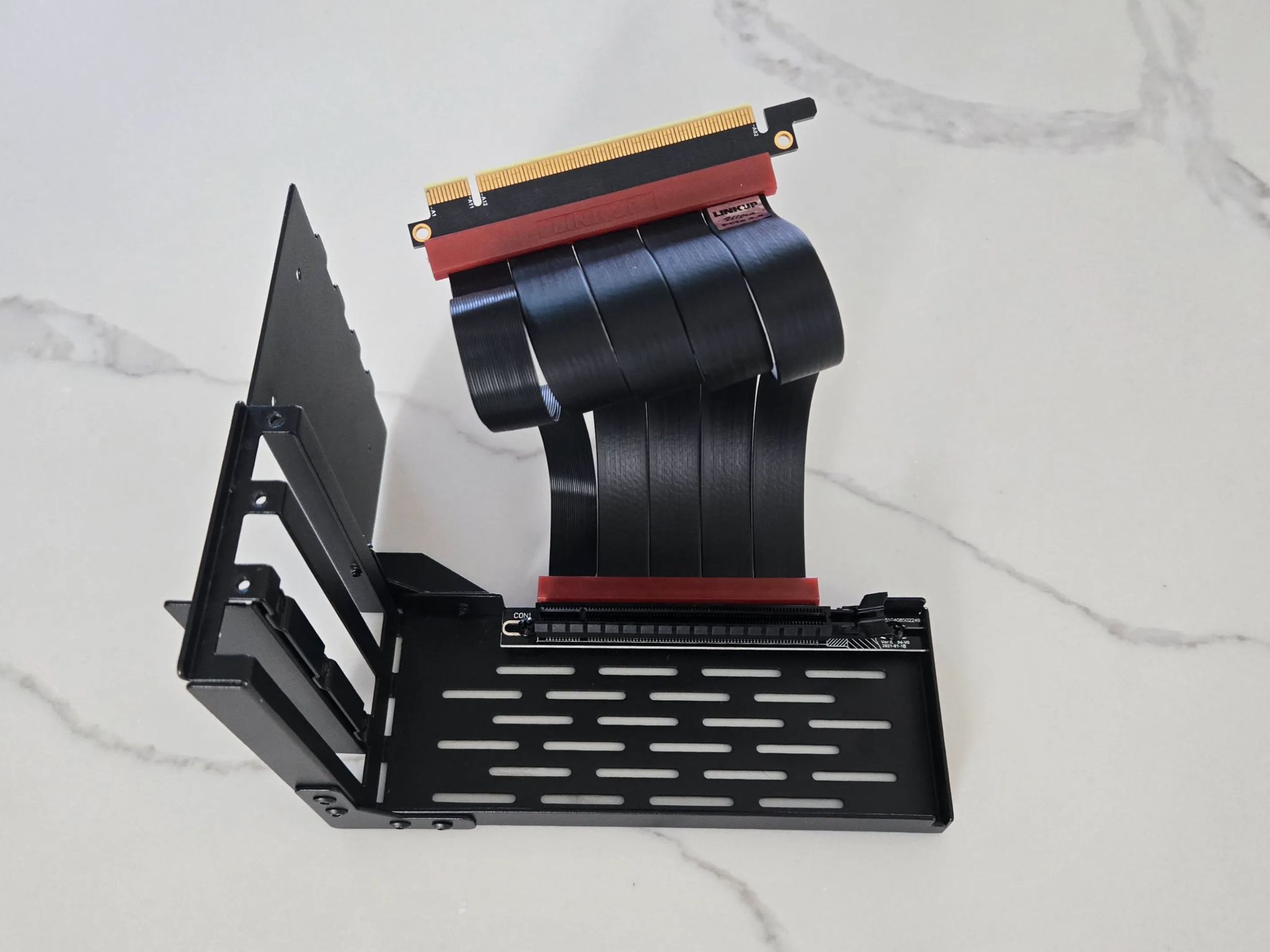 LINKUP Vertical GPU Bracket w/ LINKUP Ultra PCIe 4.0 X16 Gen4 Riser Cable