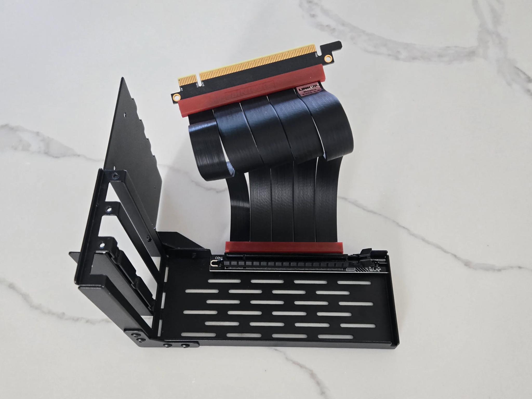 LINKUP Vertical GPU Bracket w/ LINKUP Ultra PCIe 4.0 X16 Gen4 Riser Cable