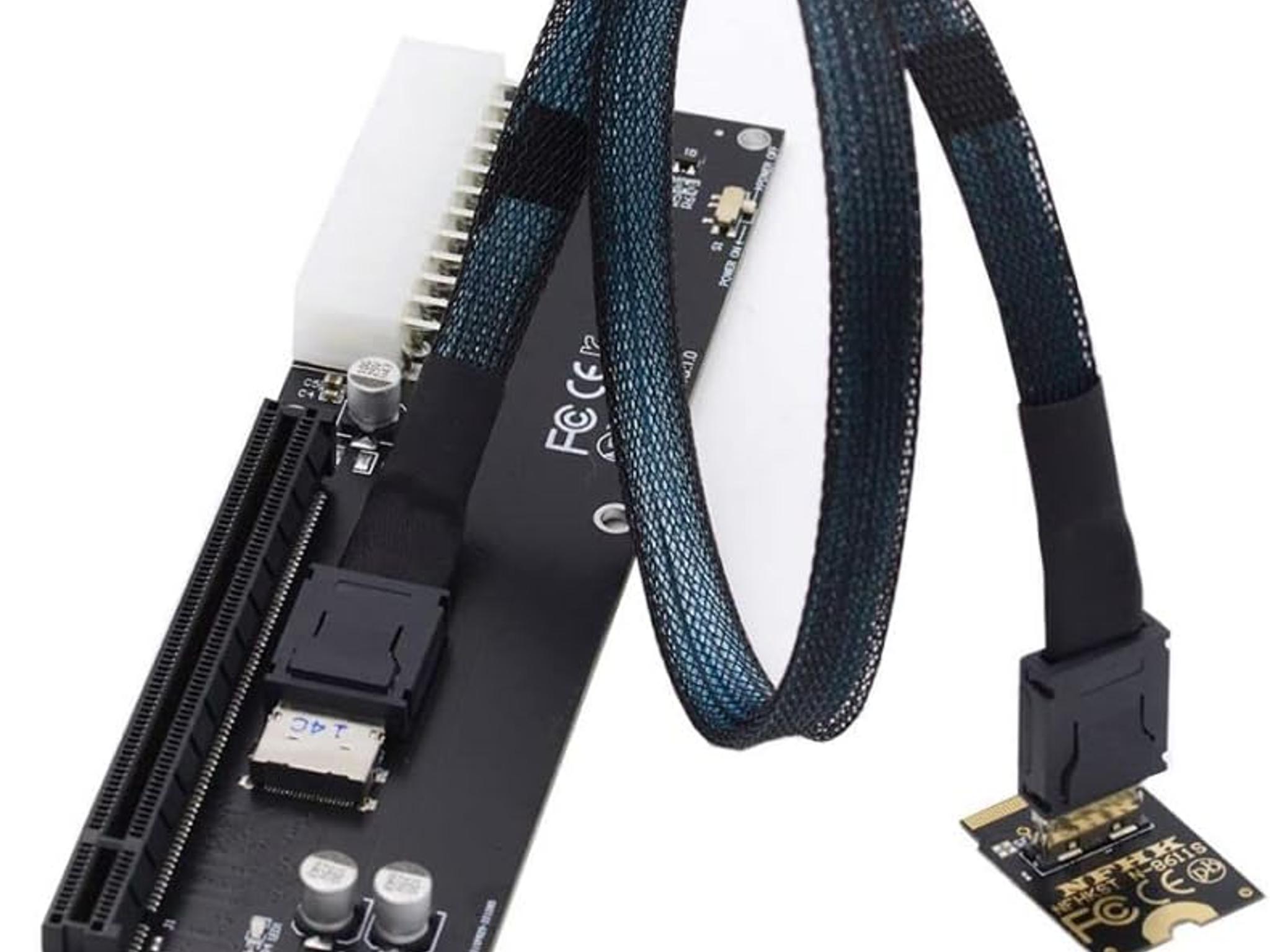 Oculink SFF-8612 to PCI-E 3.0 4.0 M.2 M-Key to SFF-8611 Host Adapter for eGPU GPD W Cabe 32Gb/s