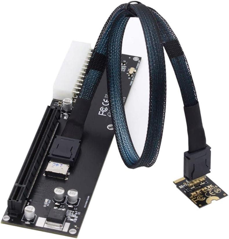 Oculink SFF-8612 to PCI-E 3.0 4.0 M.2 M-Key to SFF-8611 Host Adapter for eGPU GPD W Cabe 32Gb/s