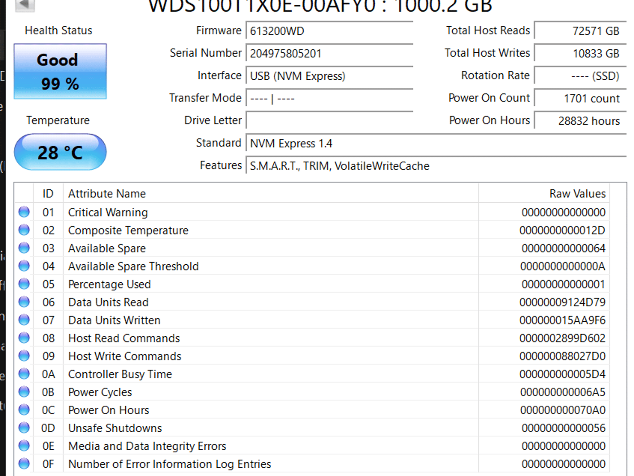 WD_Black SN850 1TB Gen 4 NVMe - used, excellent condition