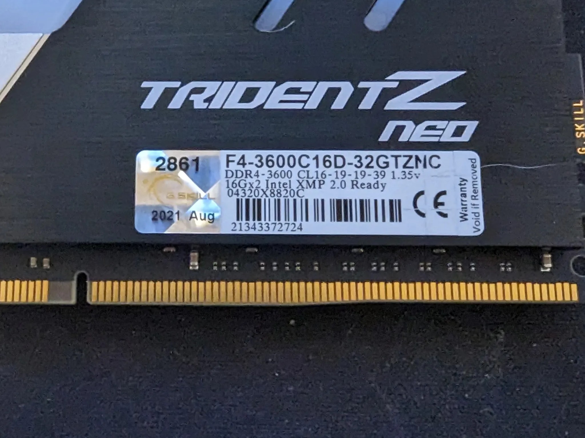 G.Skill Trident Z Neo 32 GB (2 x 16 GB) DDR4-3600 CL16 Memory