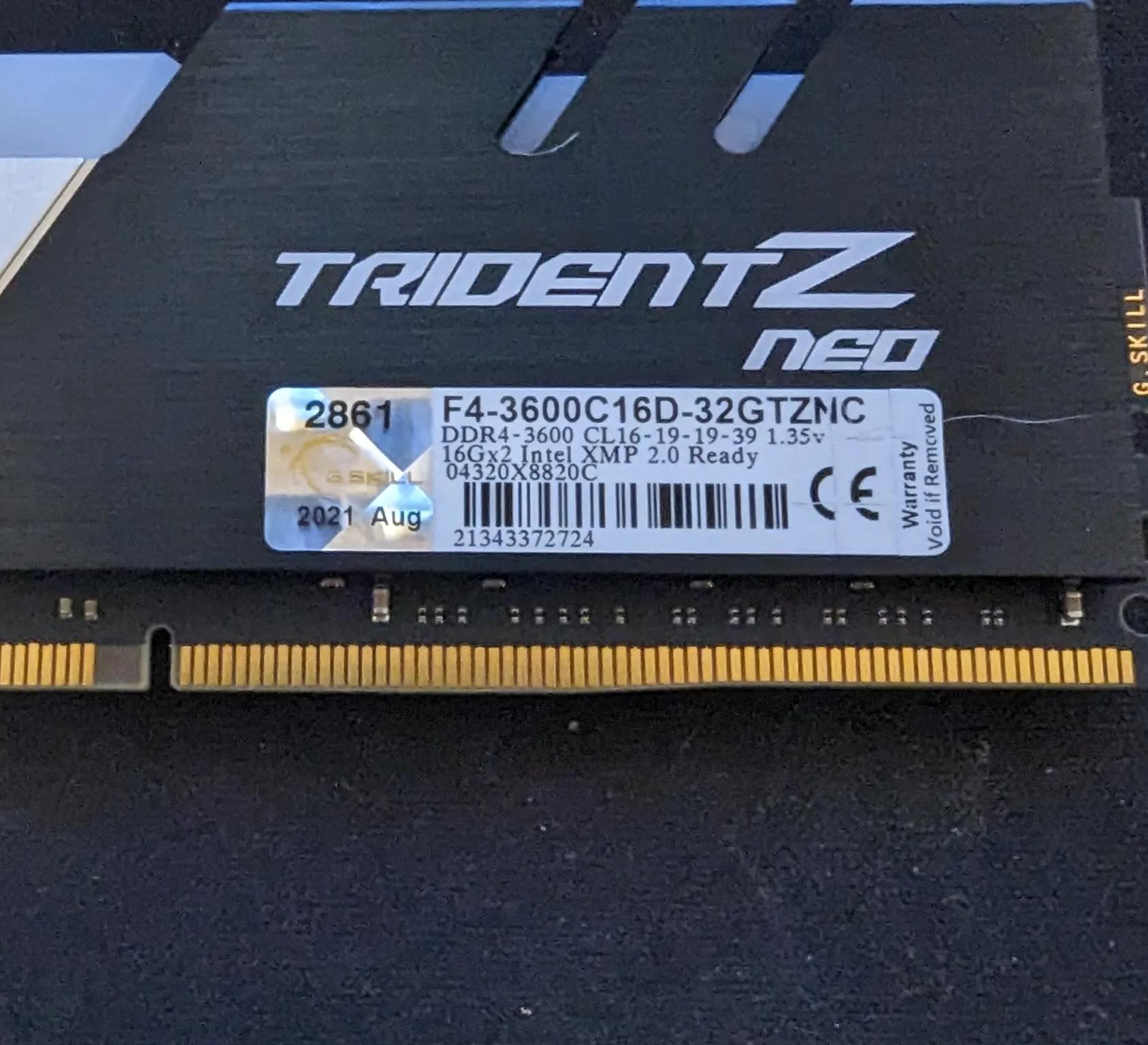 G.Skill Trident Z Neo 32 GB (2 x 16 GB) DDR4-3600 CL16 Memory