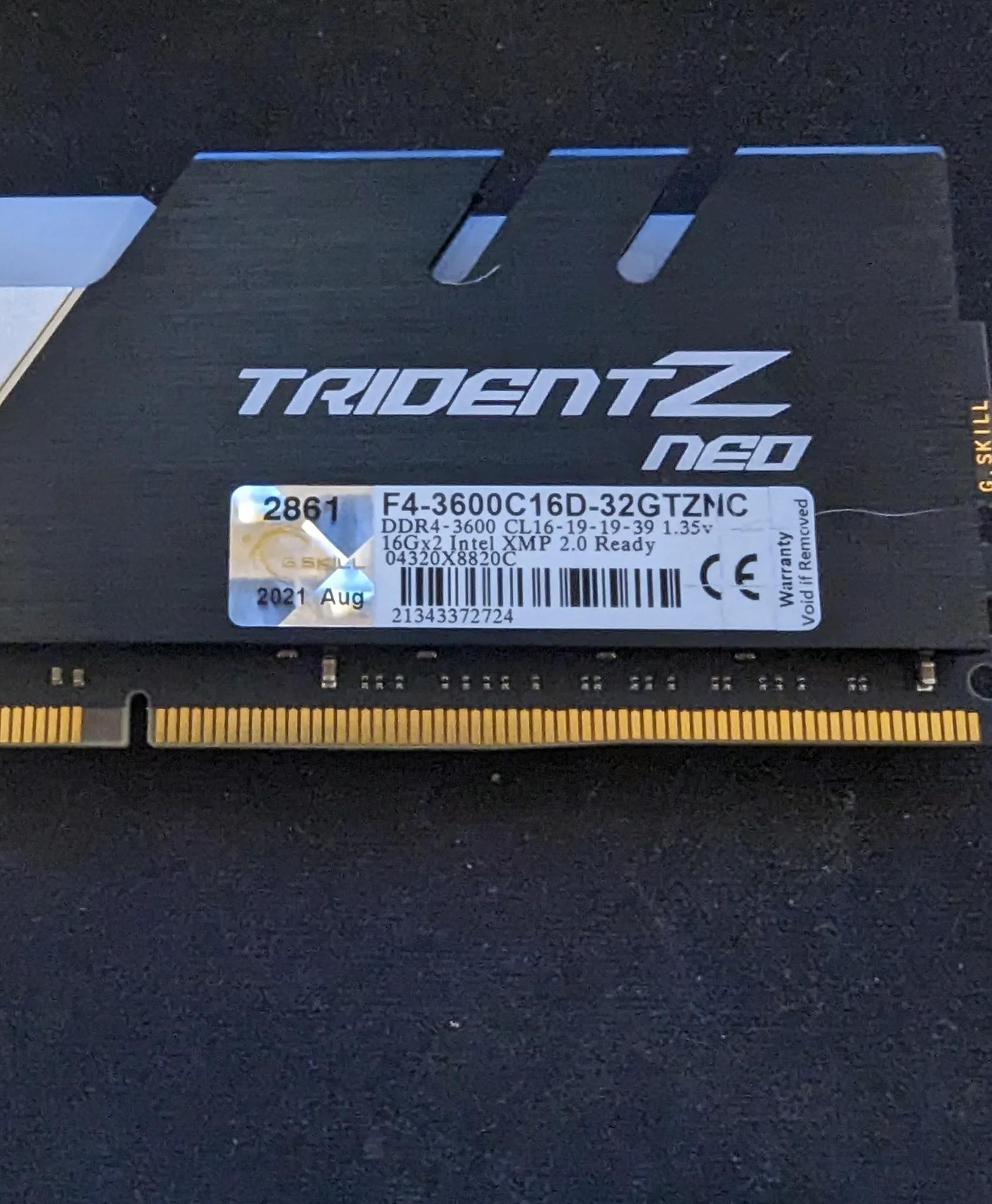 G.Skill Trident Z Neo 32 GB (2 x 16 GB) DDR4-3600 CL16 Memory