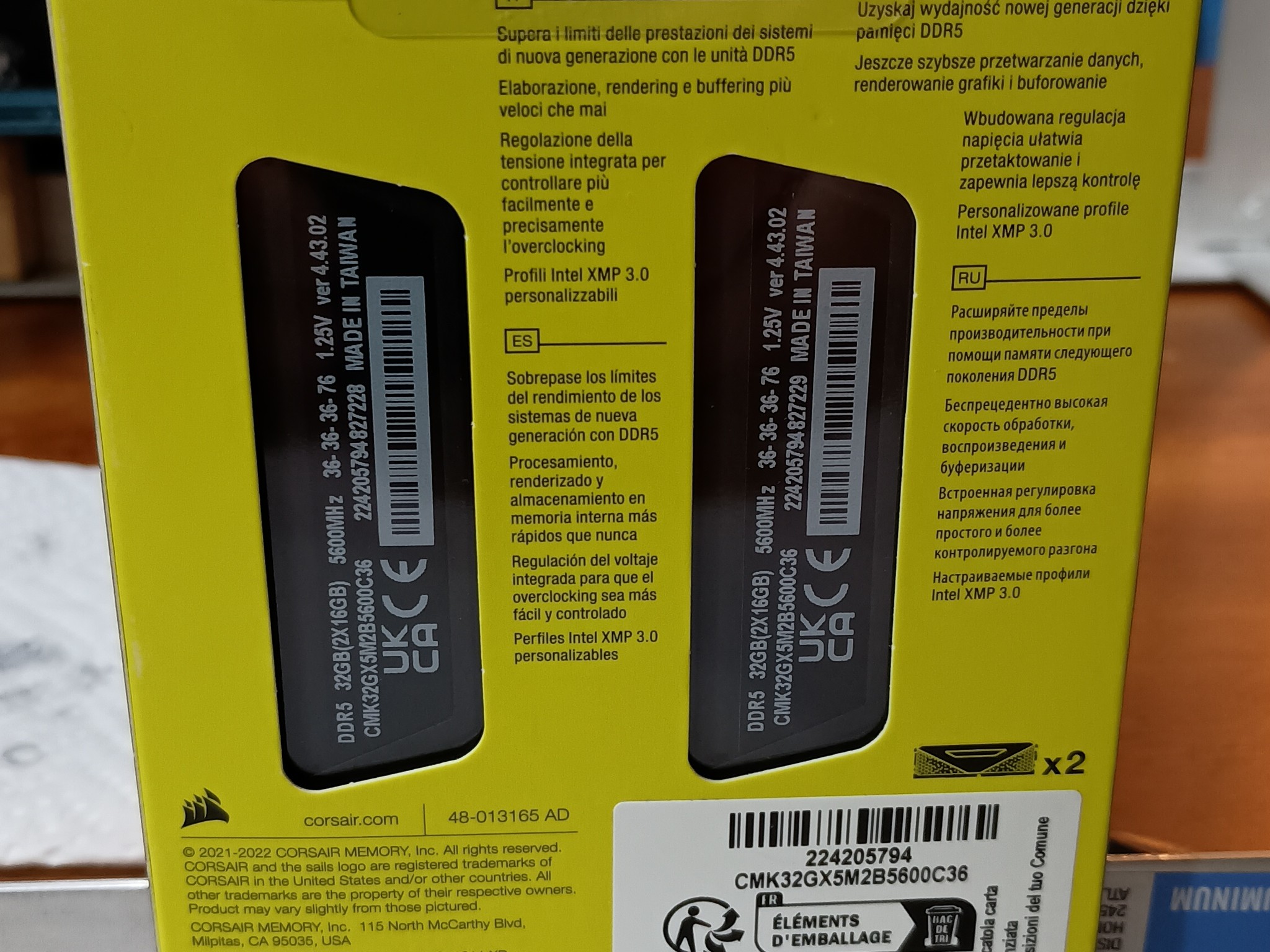 32gb DDR5 5600mhz (2x 16gb) Corsair Vengeance memory kit